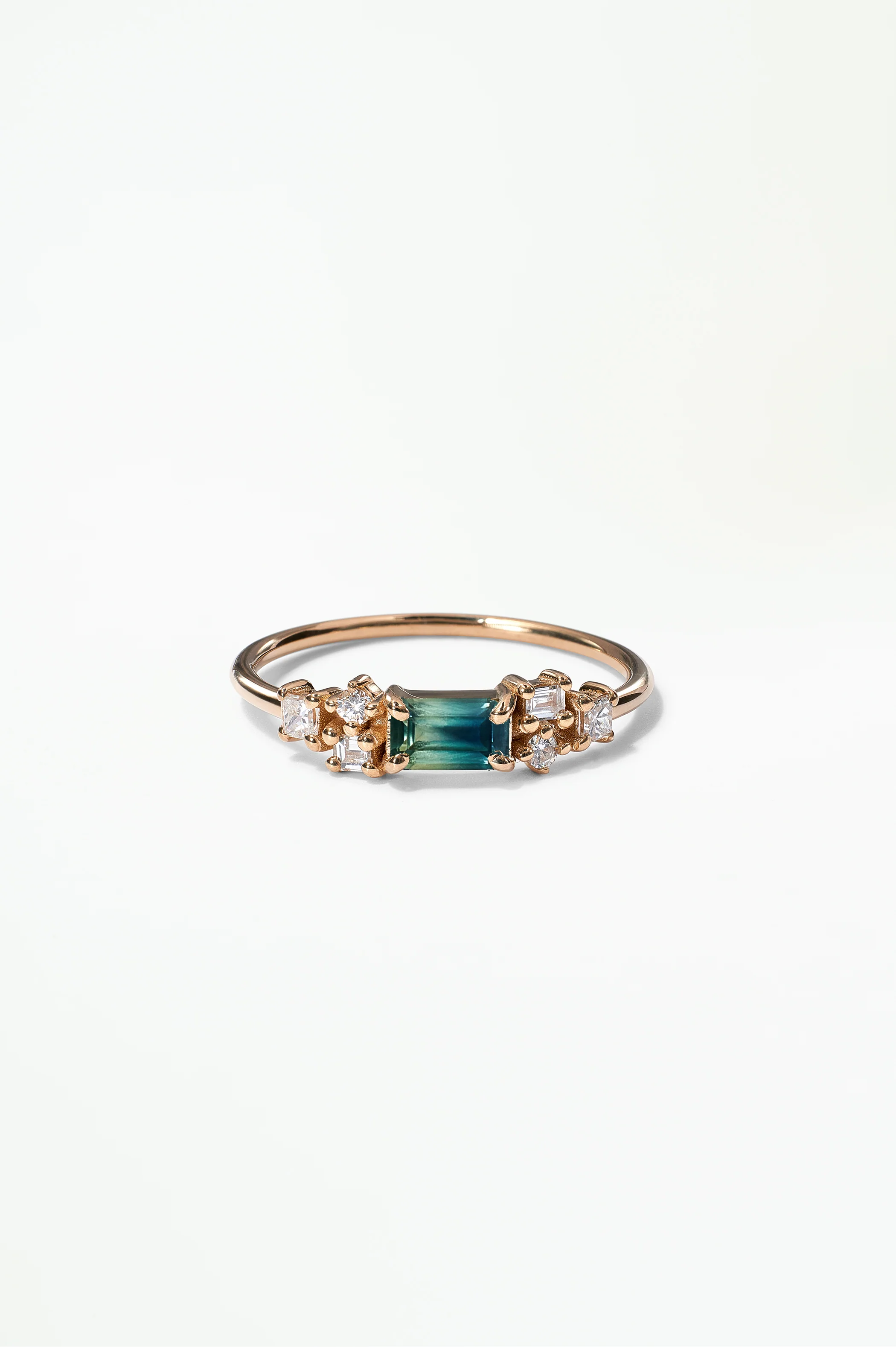 Emerald Cut Sapphire and Diamond Mosaic Ring No. 39 - Image 60