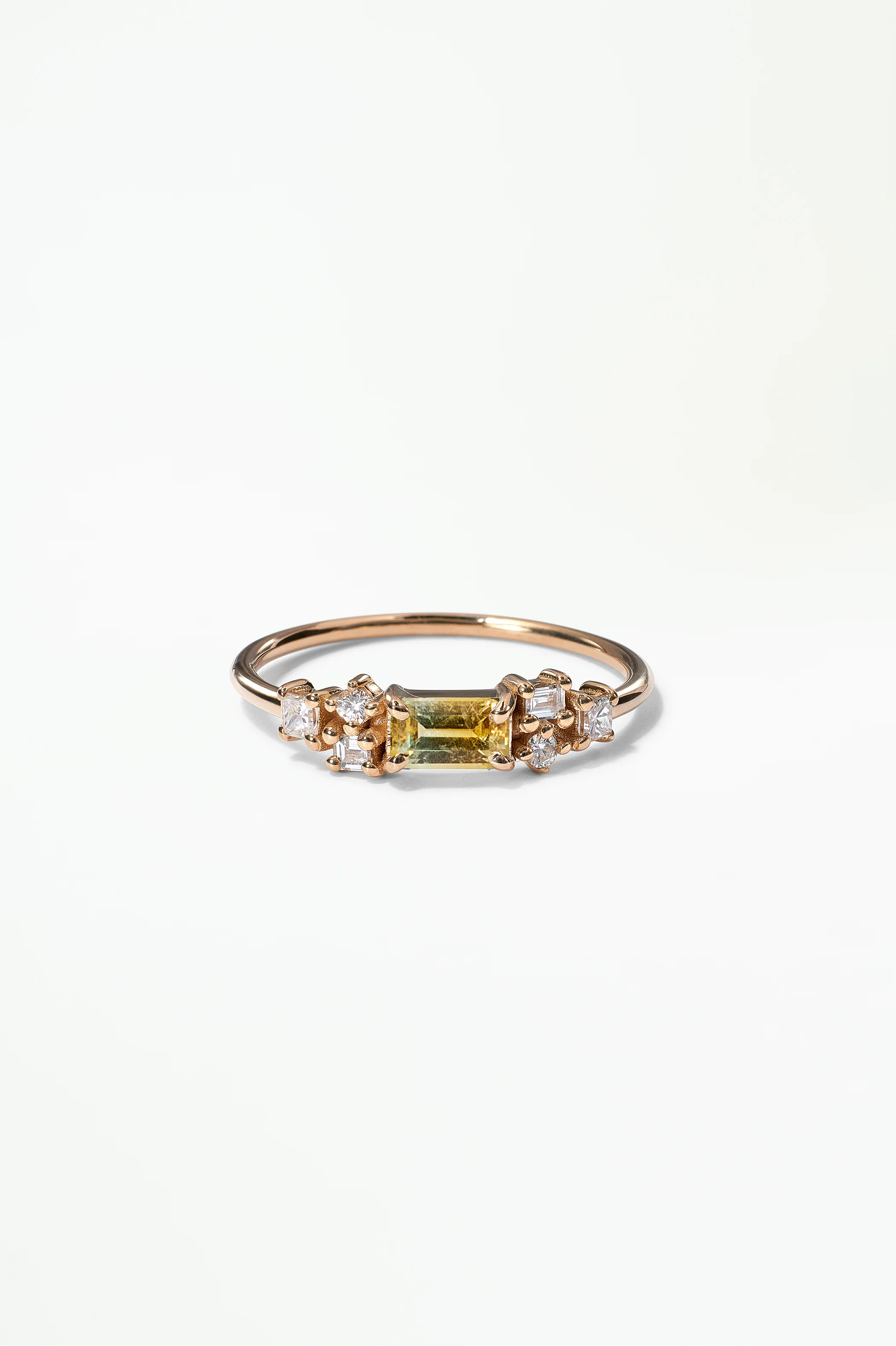 Emerald Cut Sapphire and Diamond Mosaic Ring No. 39 - Image 8