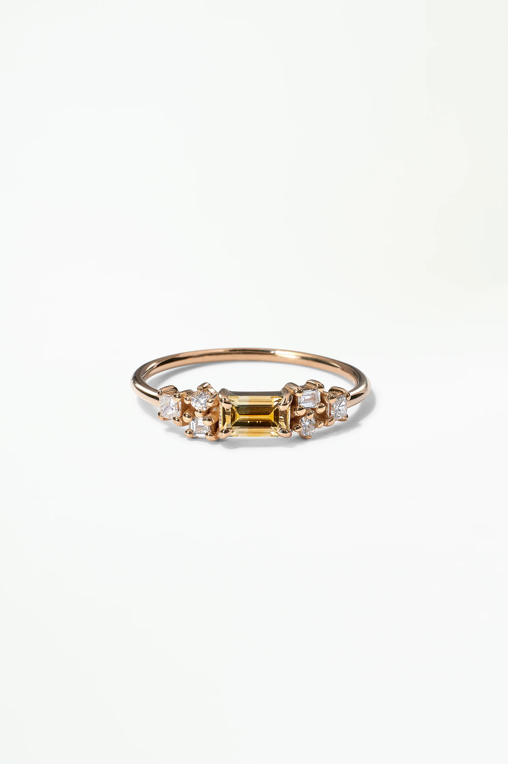 Emerald Cut Sapphire and Diamond Mosaic Ring No. 39 - Image 9