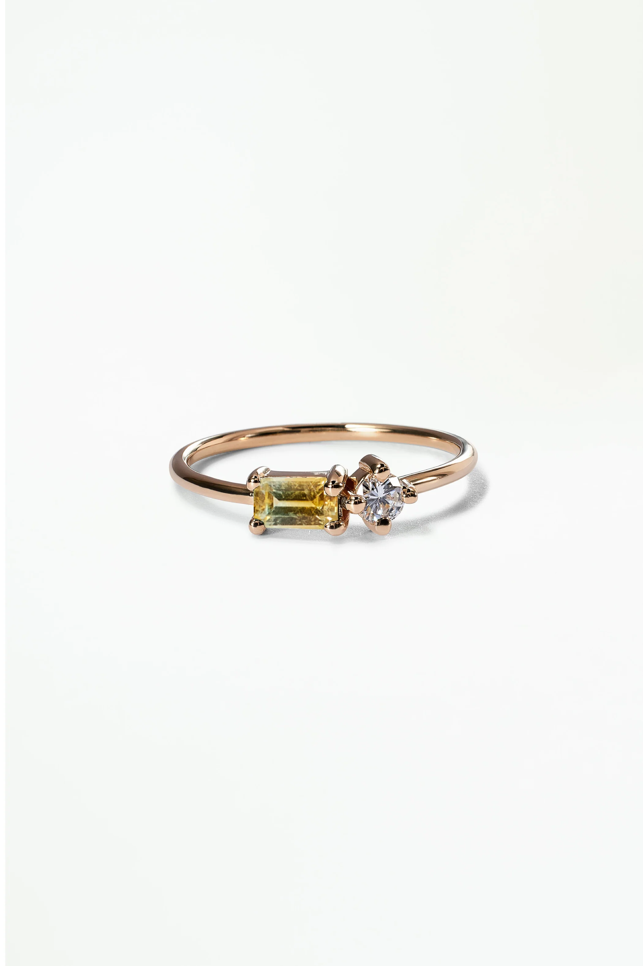 Emerald Cut Sapphire and Diamond Mosaic Ring No. 43