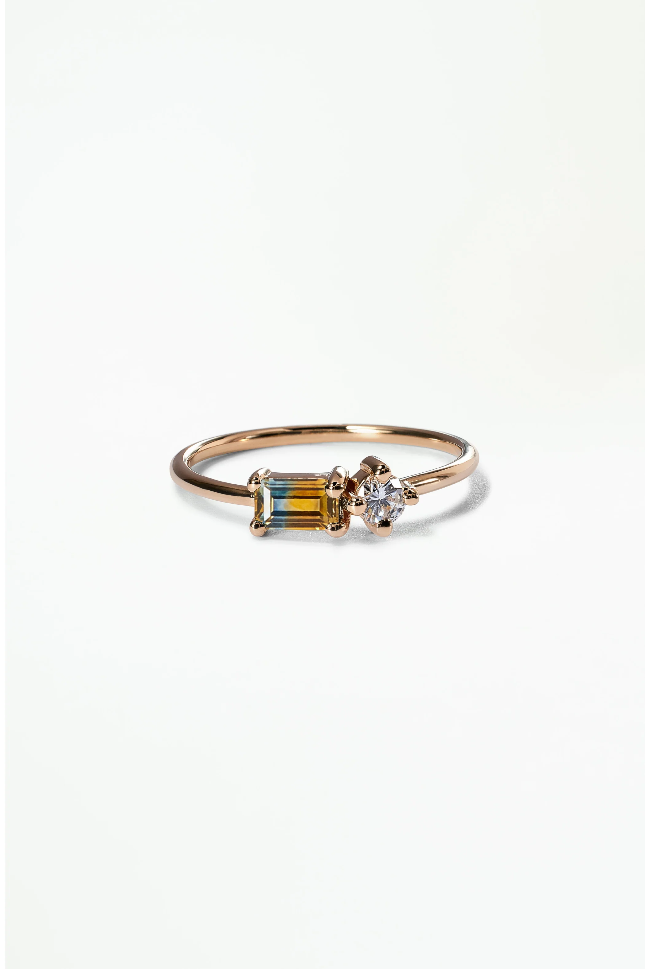 Emerald Cut Sapphire and Diamond Mosaic Ring No. 43 - Image 10