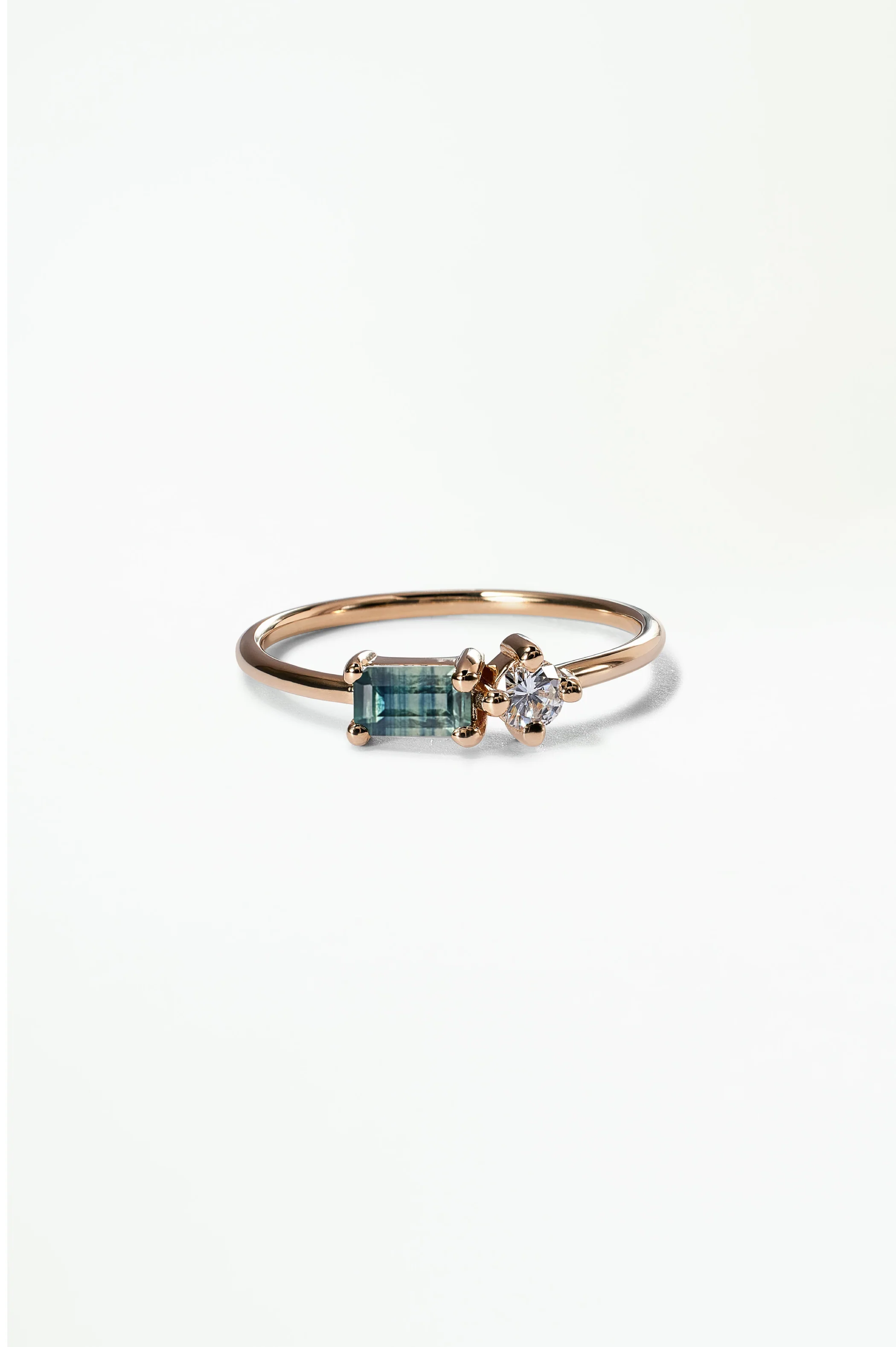 Emerald Cut Sapphire and Diamond Mosaic Ring No. 43 - Image 12