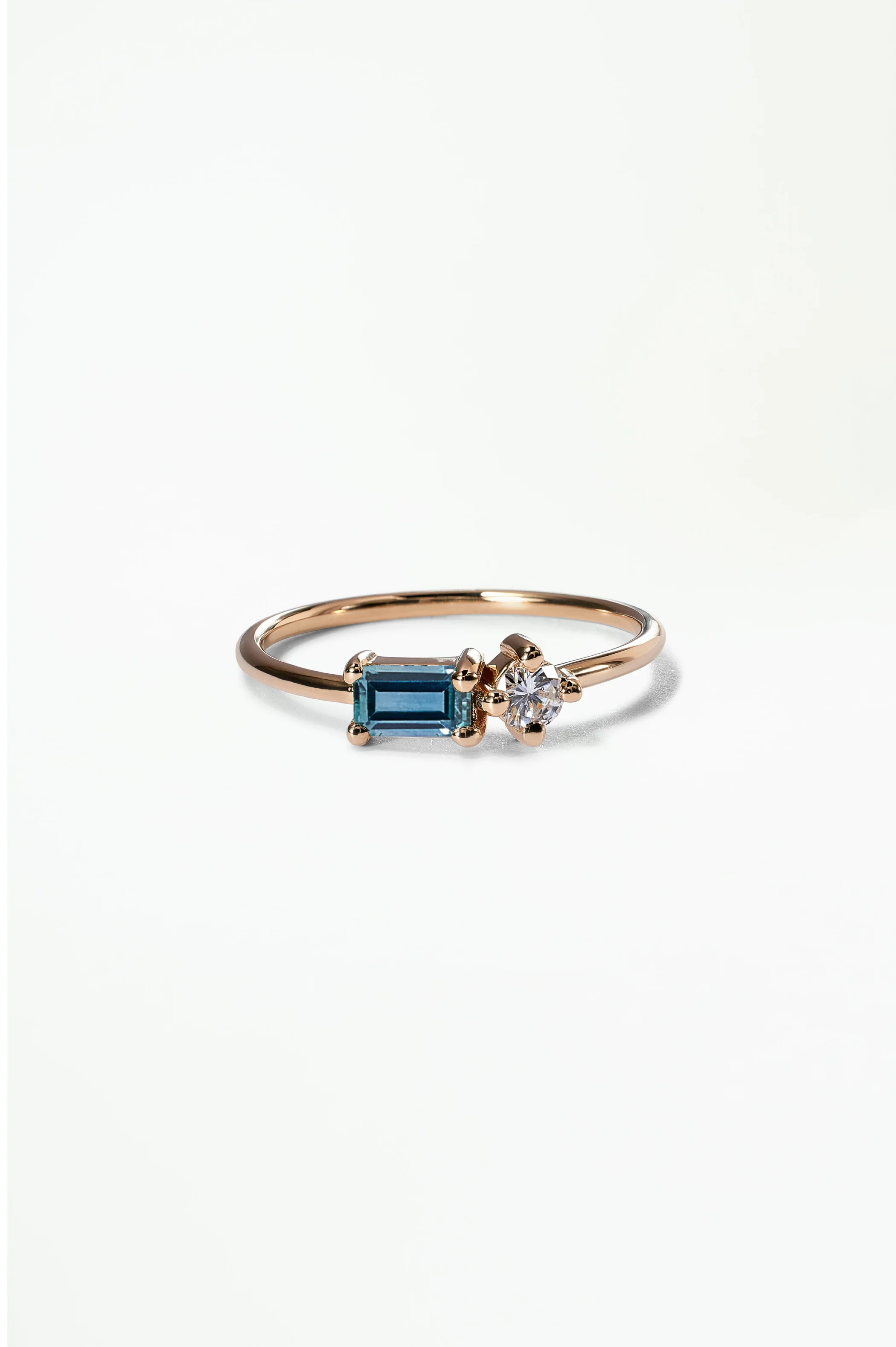 Emerald Cut Sapphire and Diamond Mosaic Ring No. 43 - Image 13