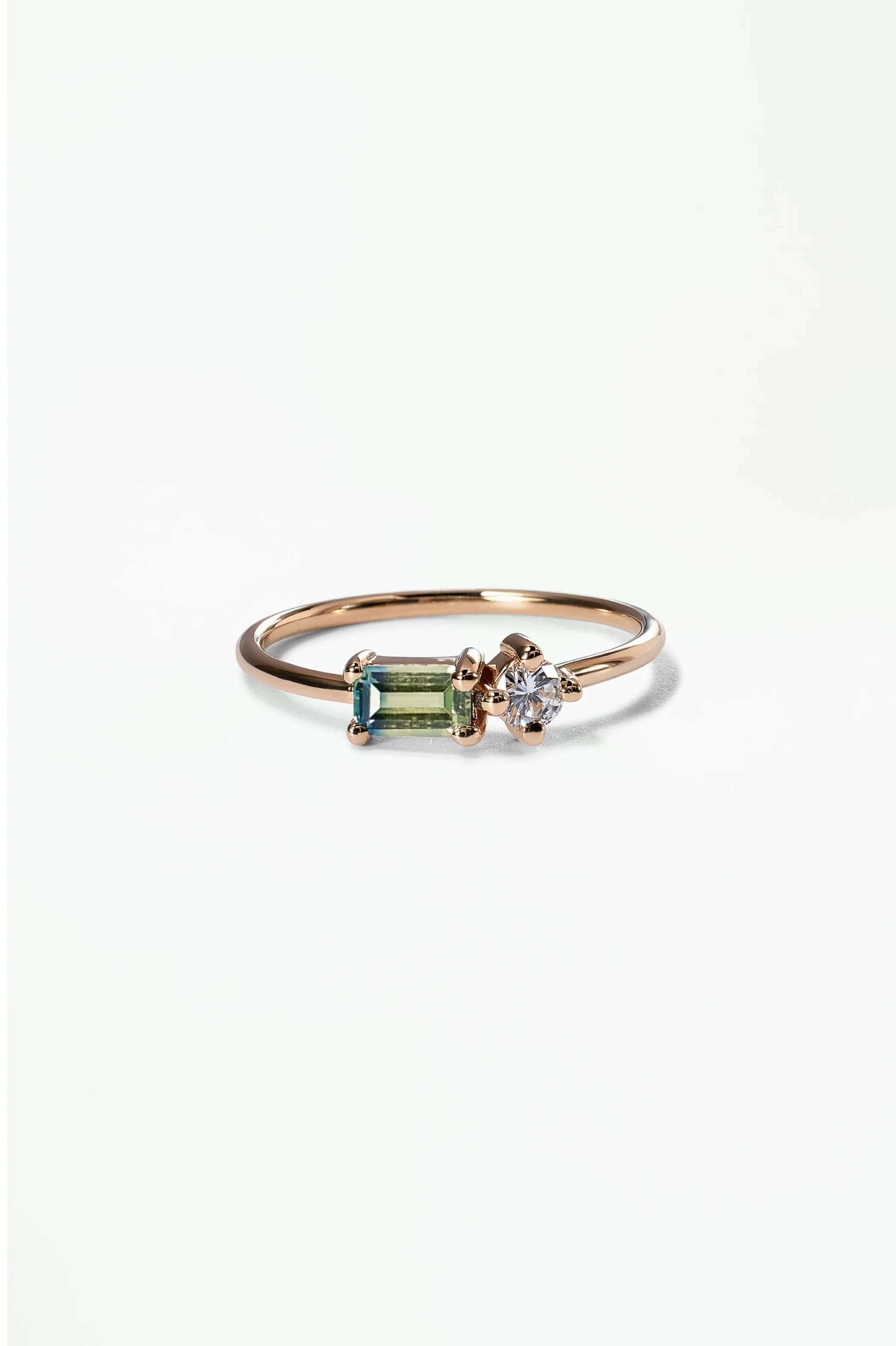 Emerald Cut Sapphire and Diamond Mosaic Ring No. 43 - Image 14