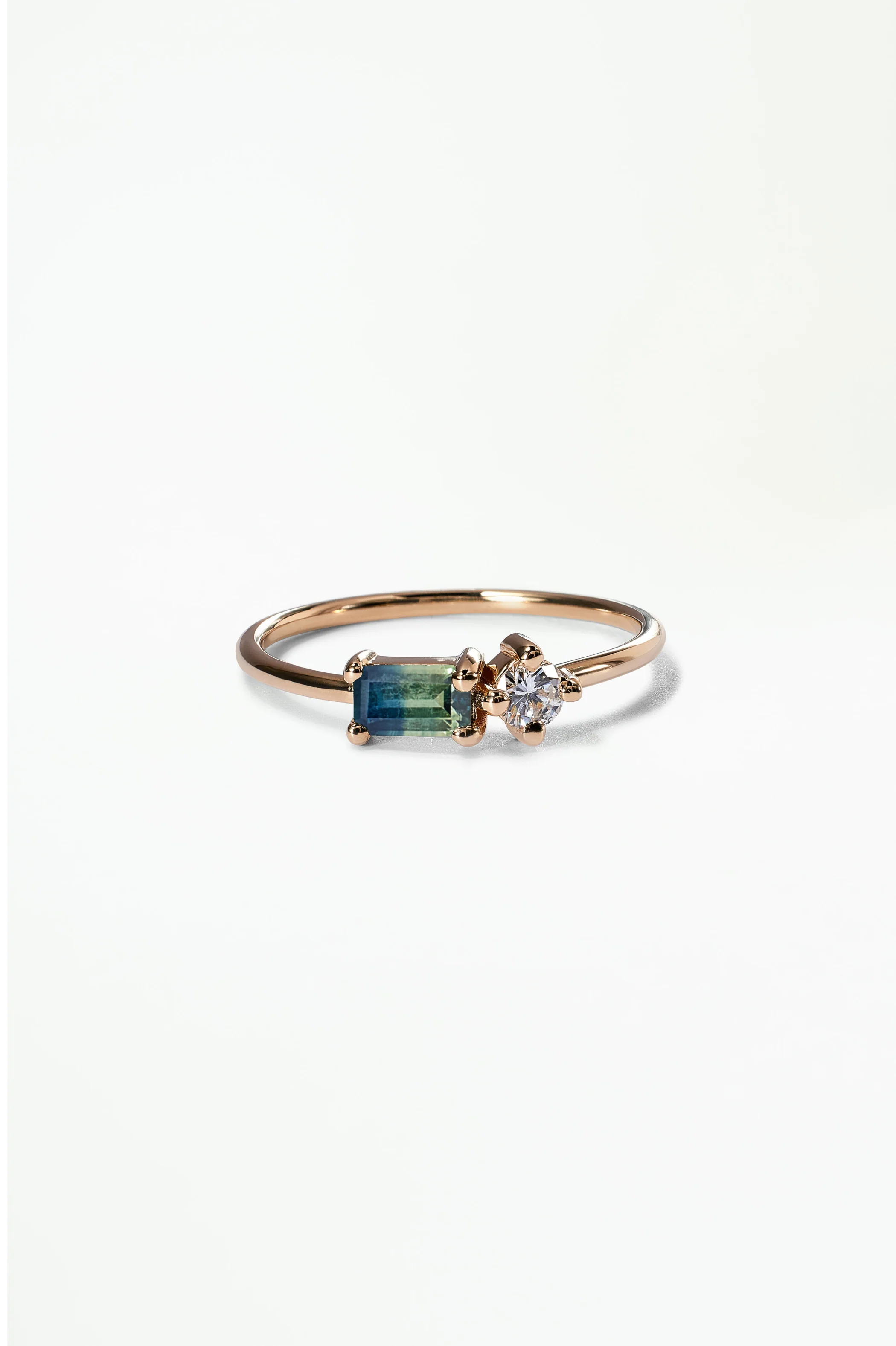 Emerald Cut Sapphire and Diamond Mosaic Ring No. 43 - Image 20