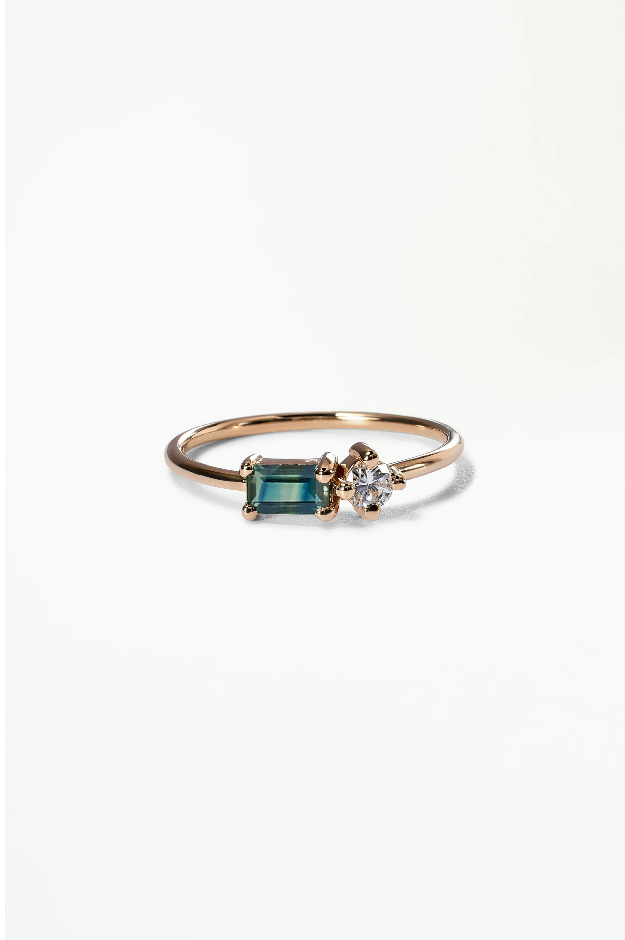 Emerald Cut Sapphire and Diamond Mosaic Ring No. 43 - Image 24