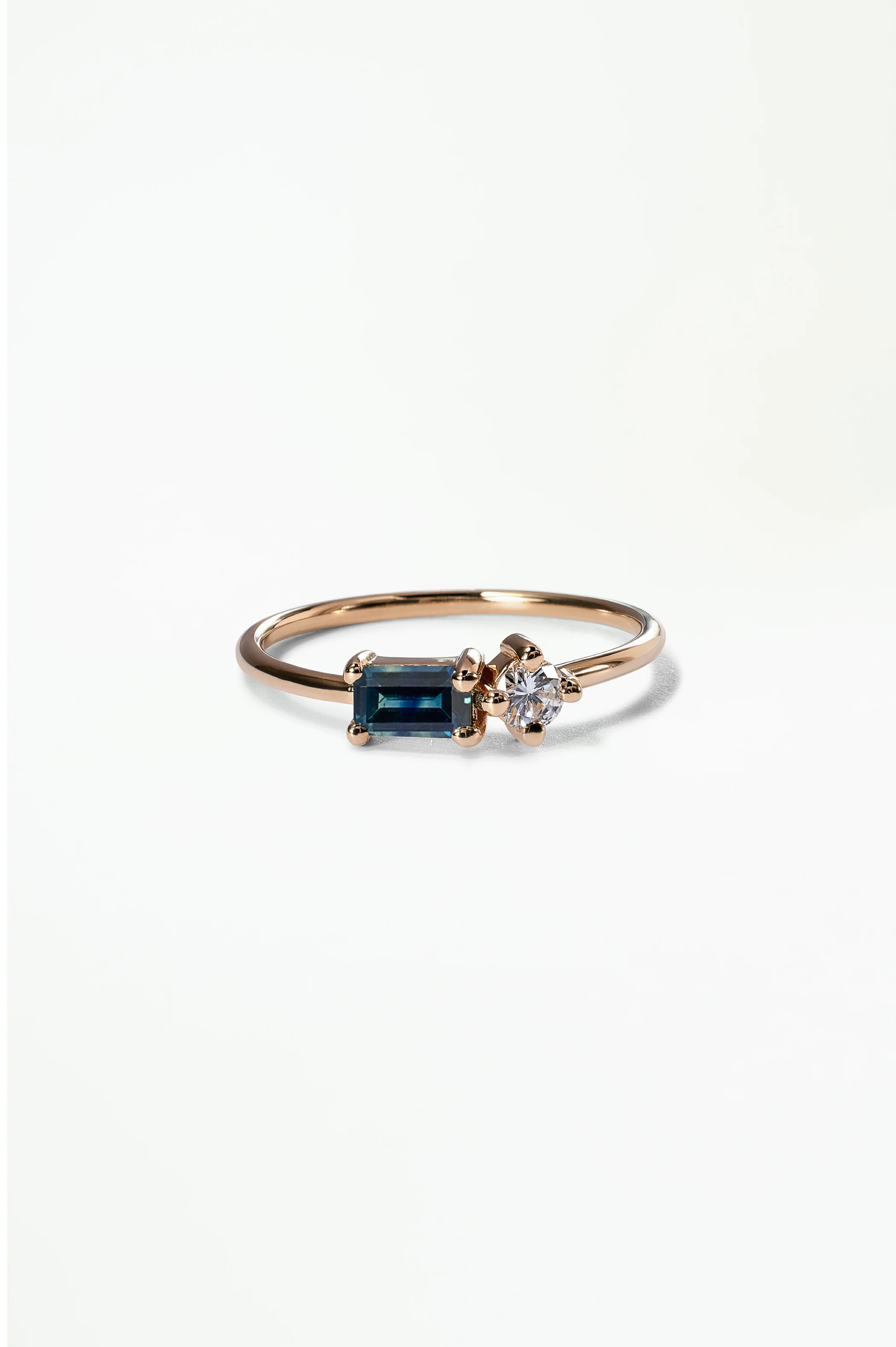 Emerald Cut Sapphire and Diamond Mosaic Ring No. 43 - Image 25