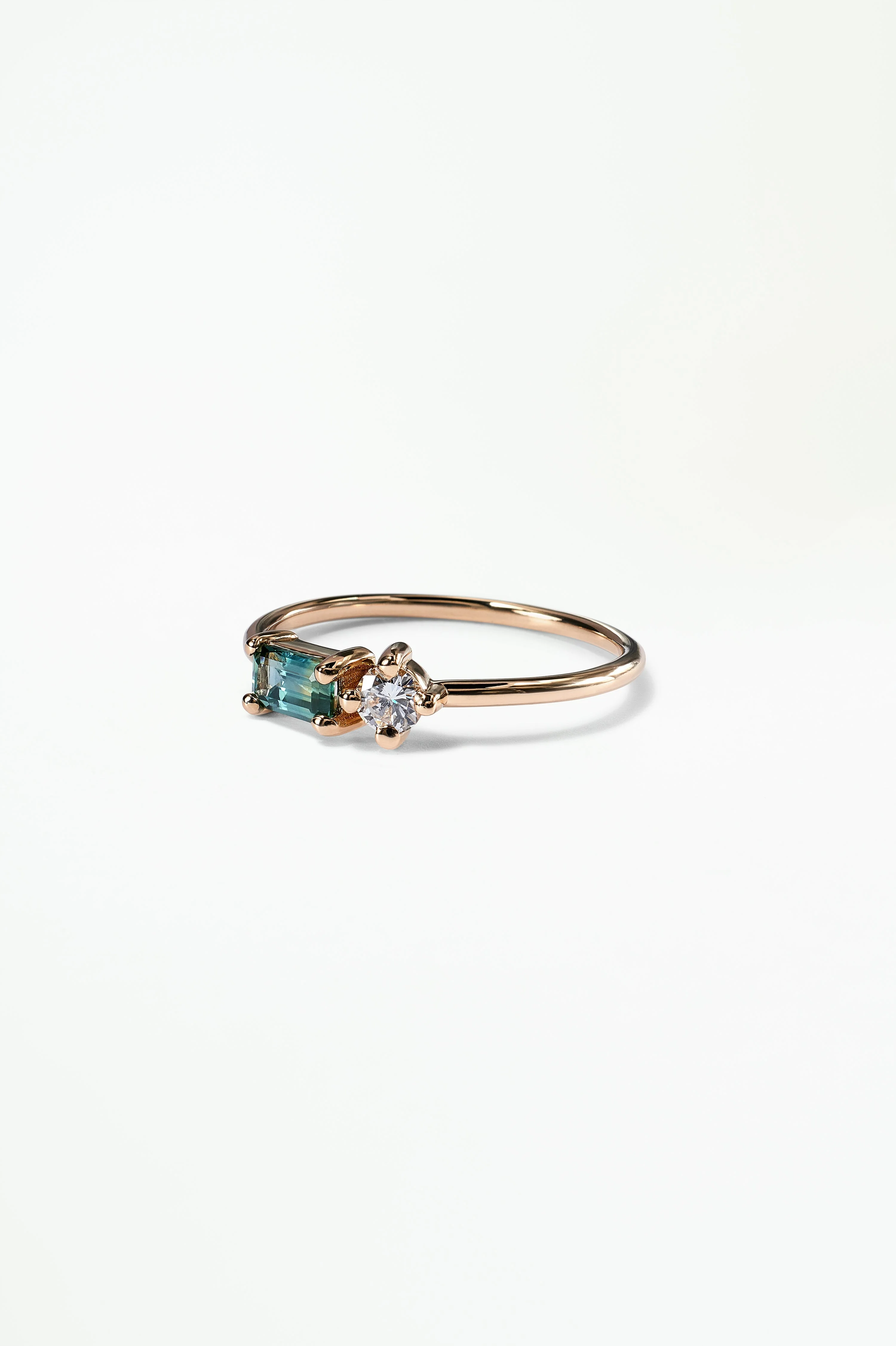 Emerald Cut Sapphire and Diamond Mosaic Ring No. 43 - Image 3