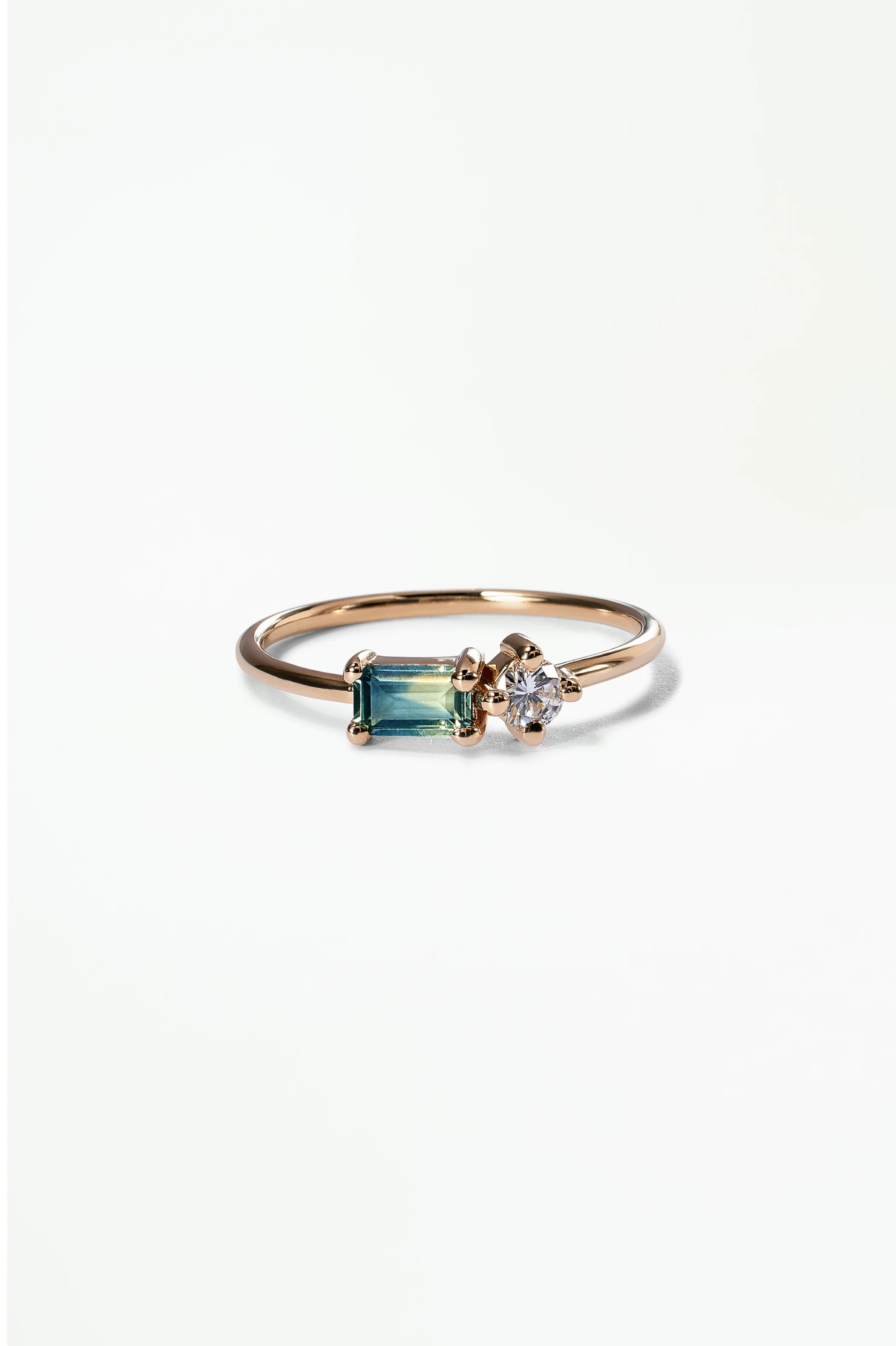 Emerald Cut Sapphire and Diamond Mosaic Ring No. 43 - Image 43