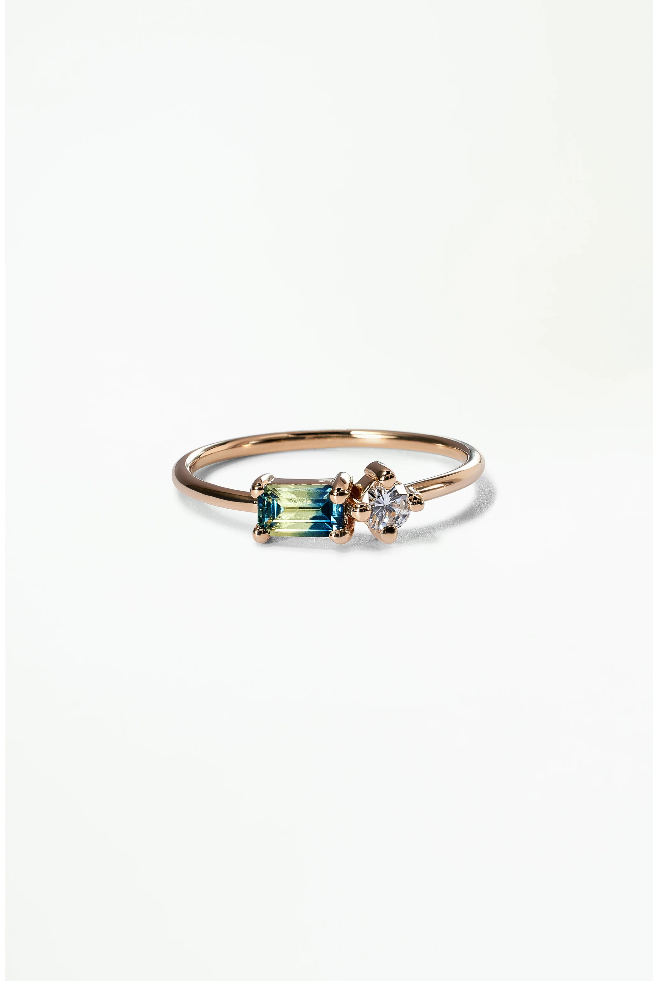 Emerald Cut Sapphire and Diamond Mosaic Ring No. 43 - Image 44