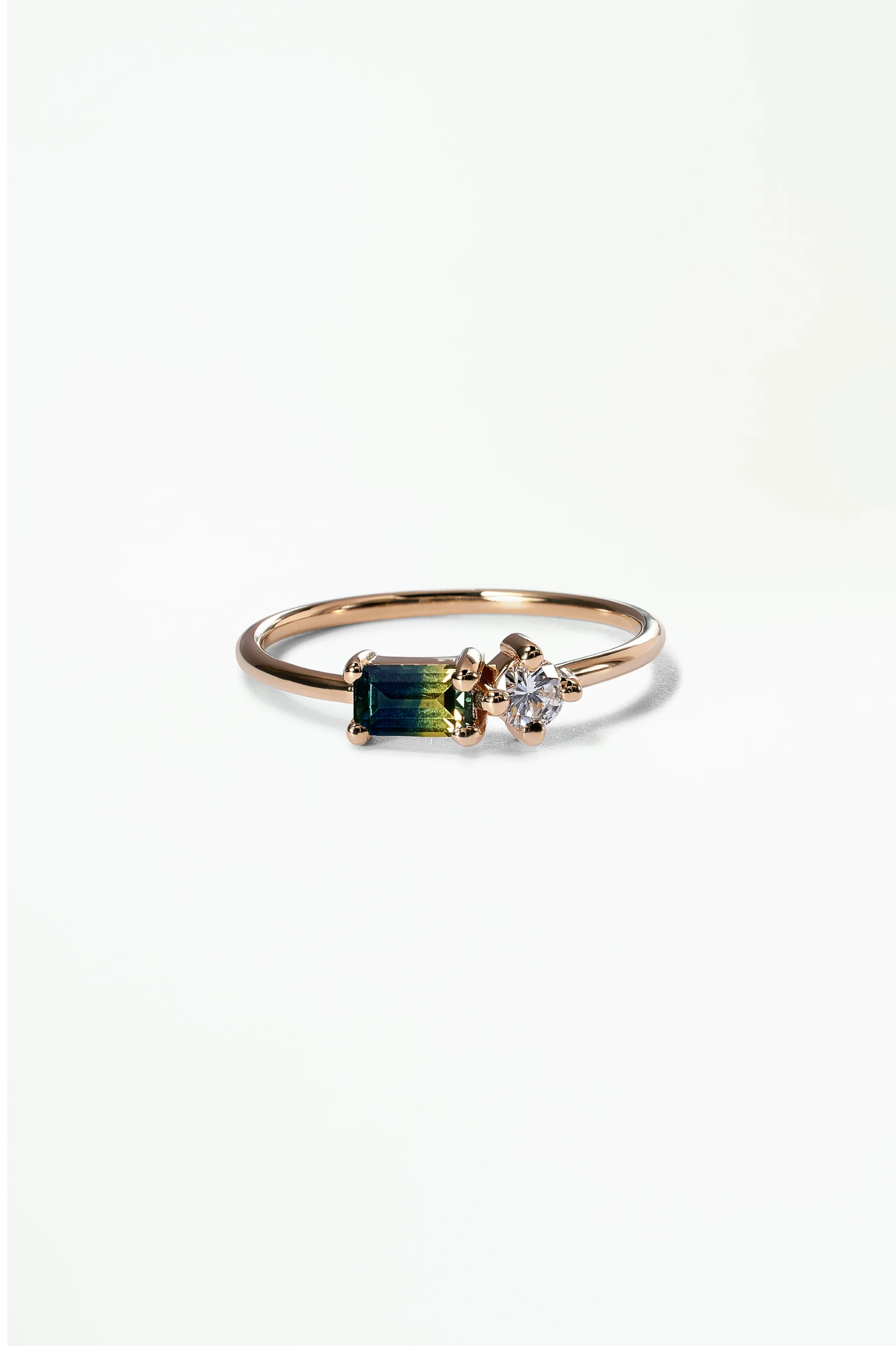 Emerald Cut Sapphire and Diamond Mosaic Ring No. 43 - Image 45