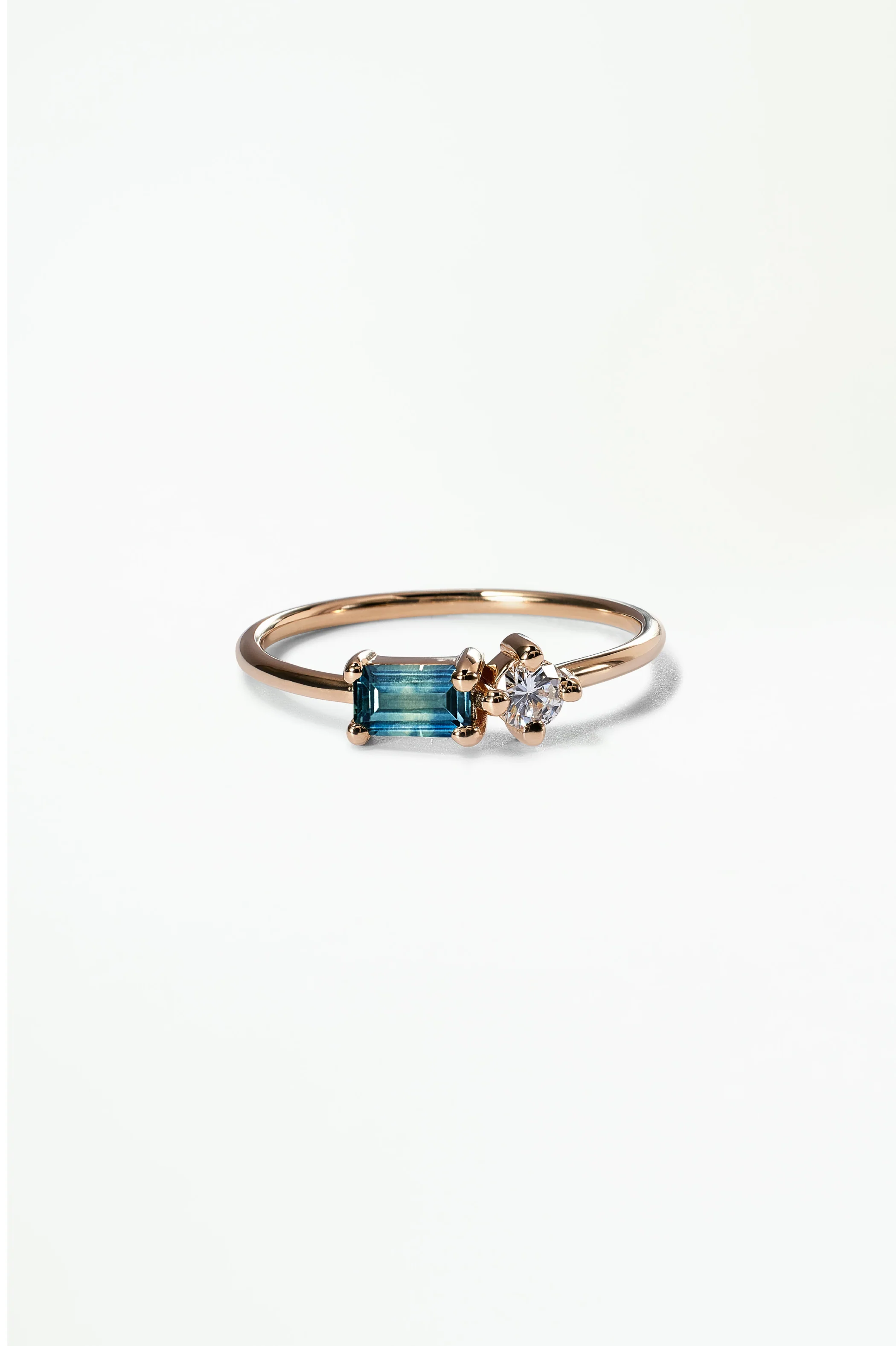 Emerald Cut Sapphire and Diamond Mosaic Ring No. 43 - Image 47