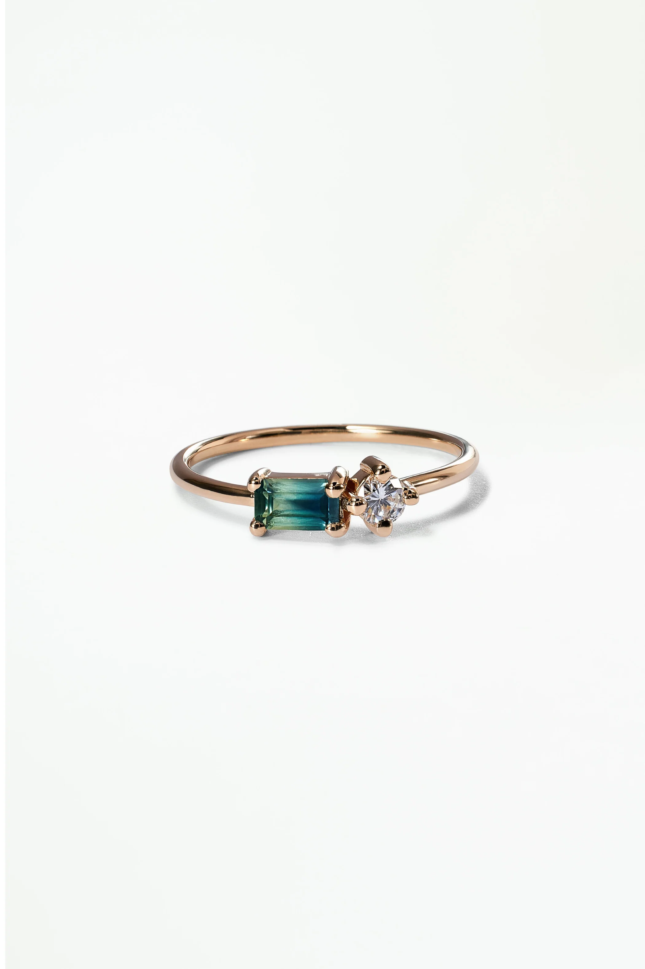 Emerald Cut Sapphire and Diamond Mosaic Ring No. 43 - Image 49