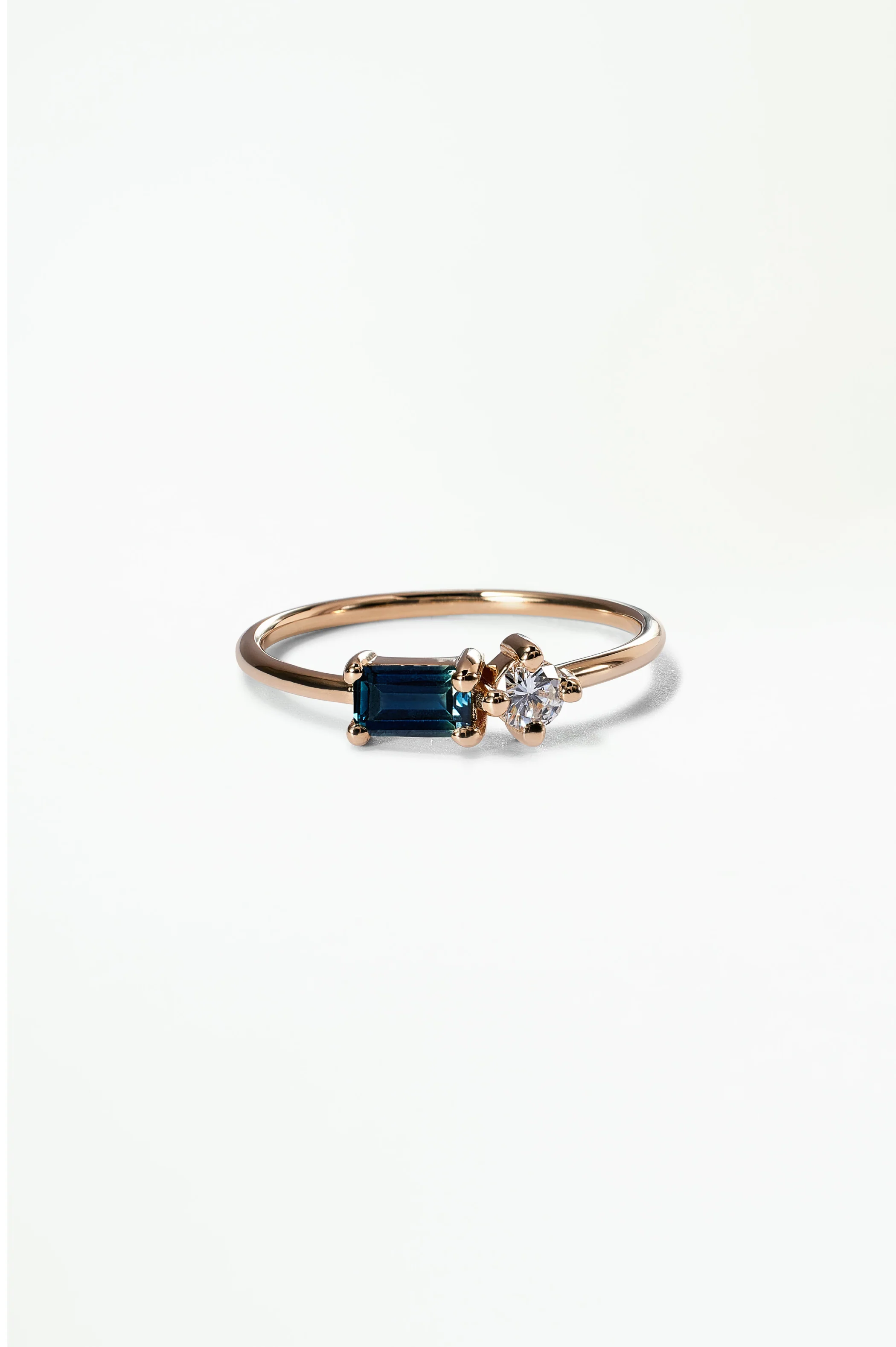Emerald Cut Sapphire and Diamond Mosaic Ring No. 43 - Image 50