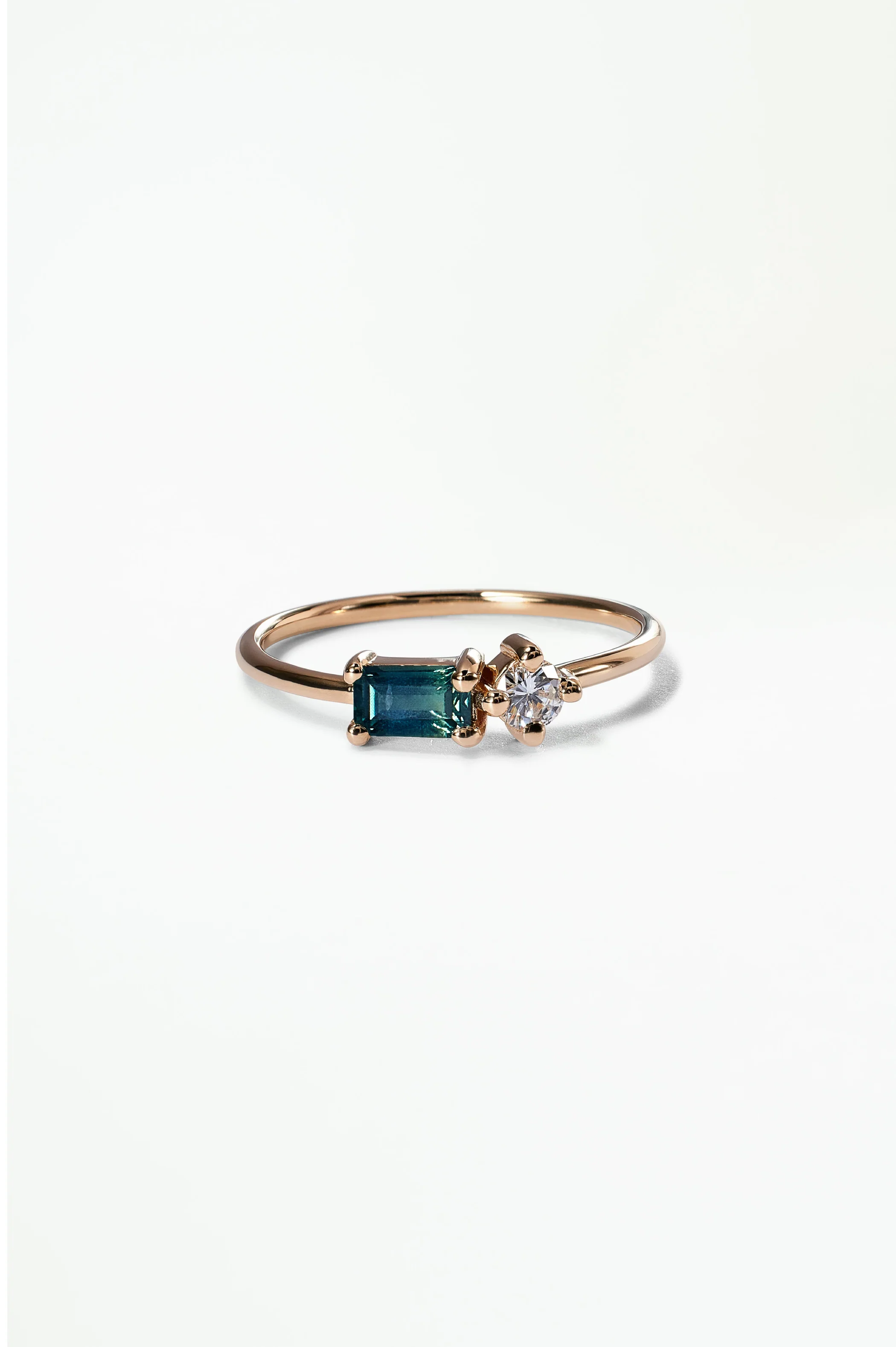 Emerald Cut Sapphire and Diamond Mosaic Ring No. 43 - Image 54