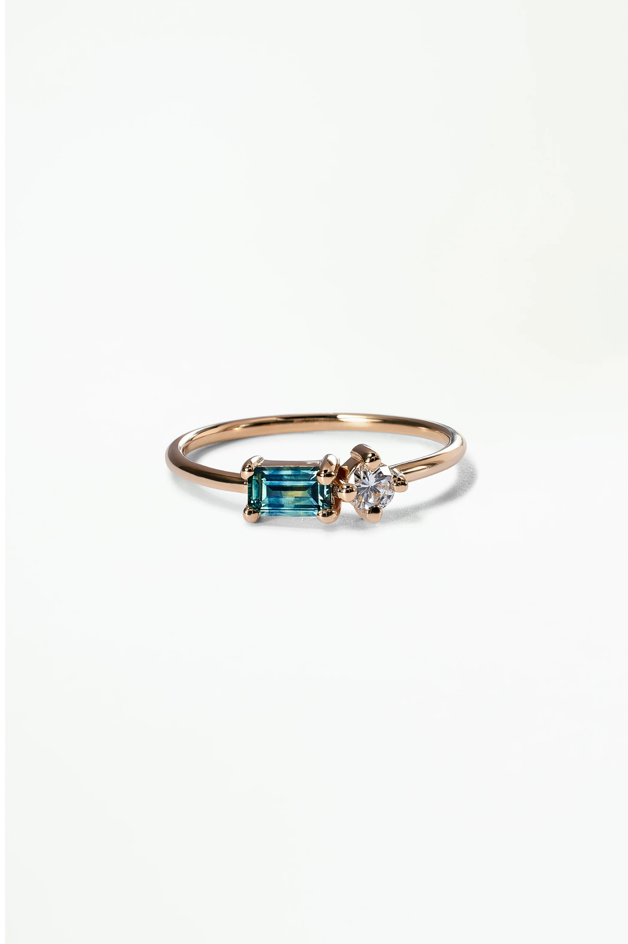 Emerald Cut Sapphire and Diamond Mosaic Ring No. 43 - Image 55