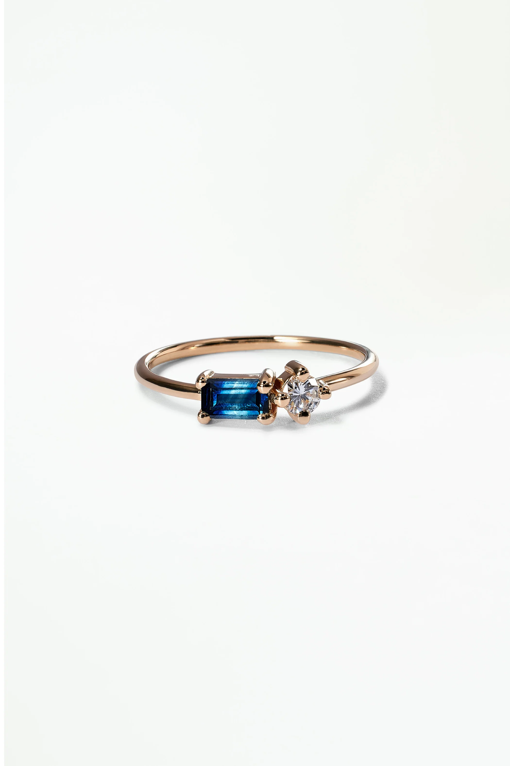 Emerald Cut Sapphire and Diamond Mosaic Ring No. 43 - Image 56
