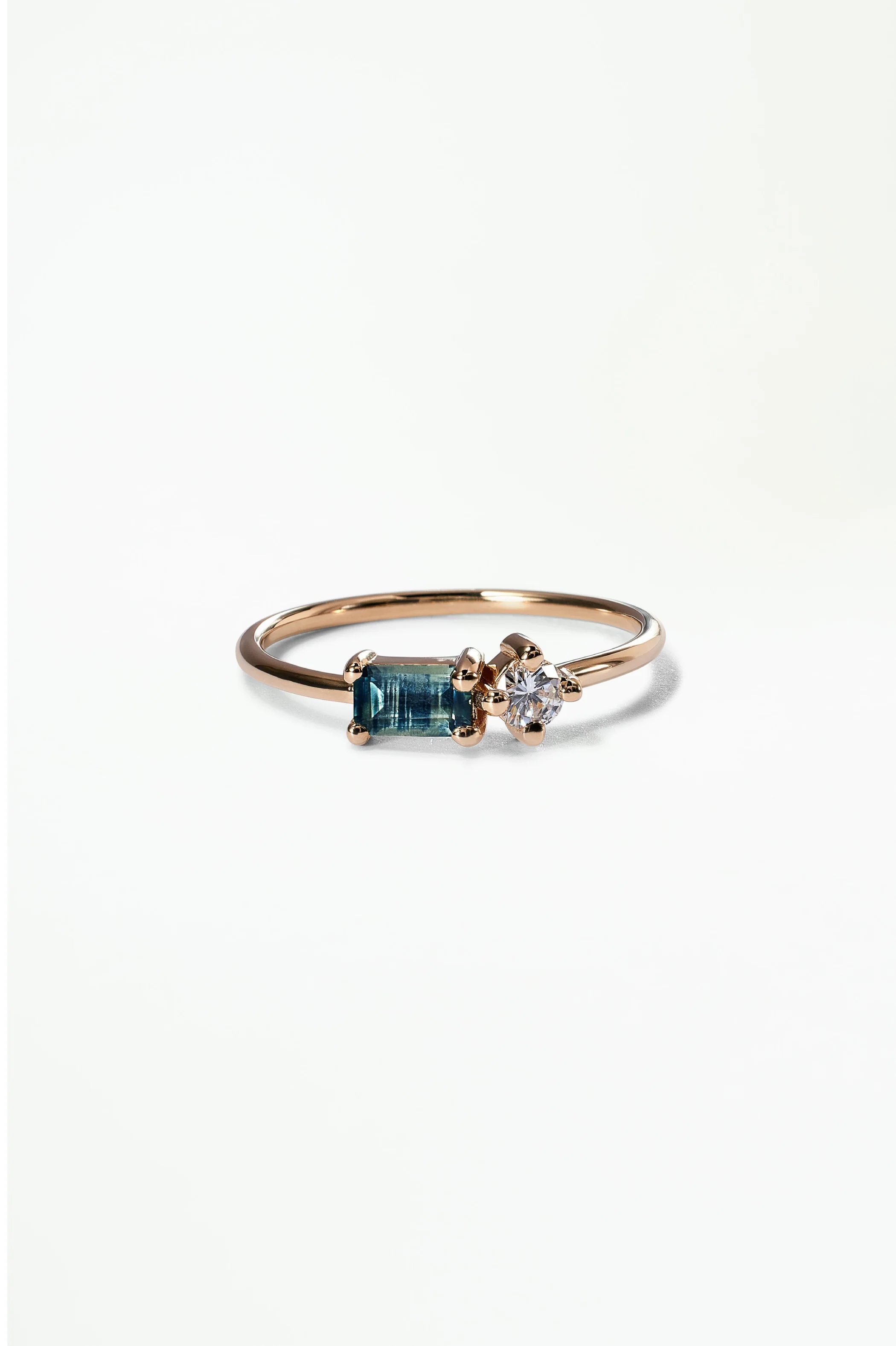 Emerald Cut Sapphire and Diamond Mosaic Ring No. 43 - Image 57