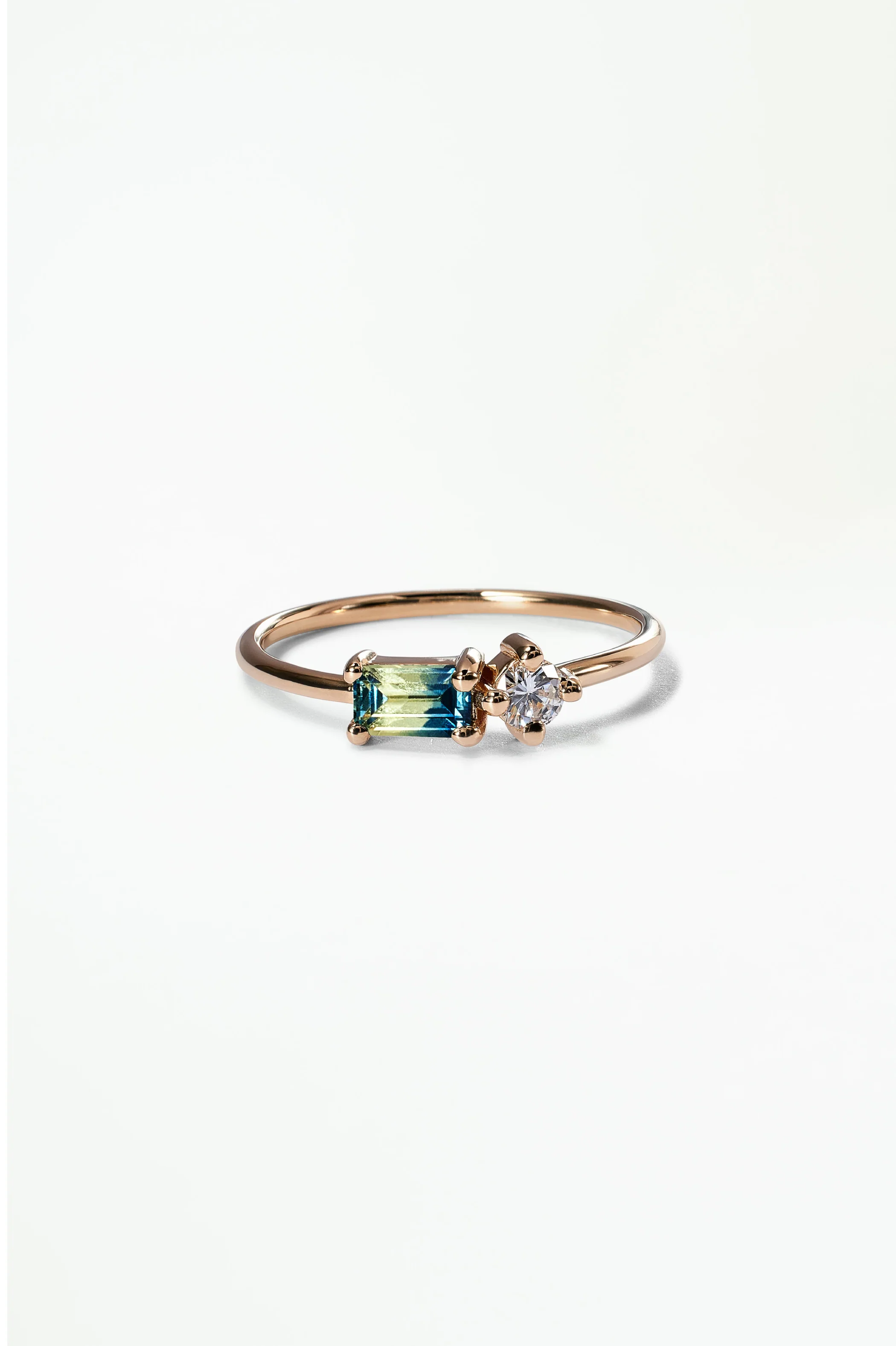 Emerald Cut Sapphire and Diamond Mosaic Ring No. 43 - Image 59