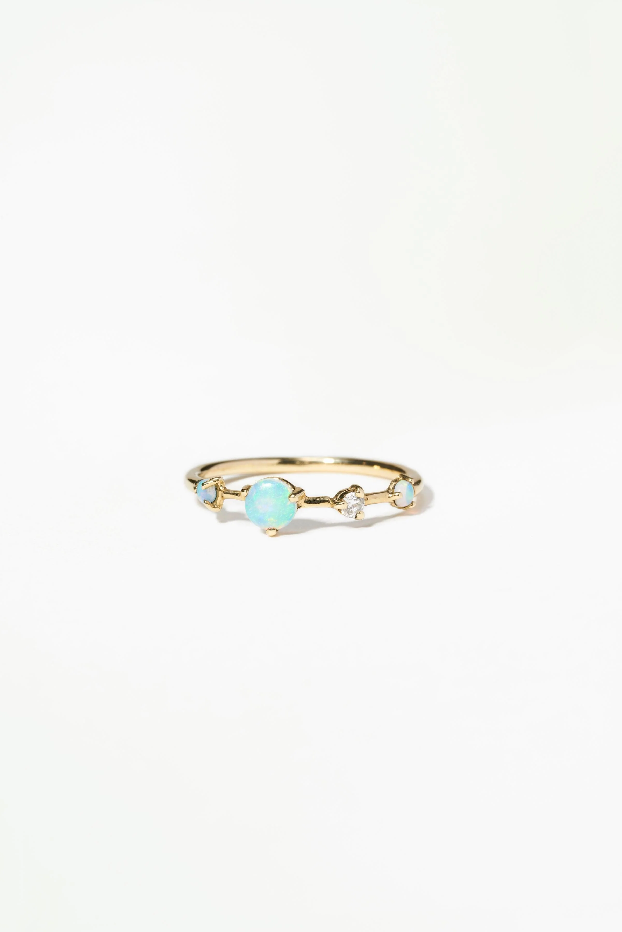 Large Four-Step Opal and Diamond Ring