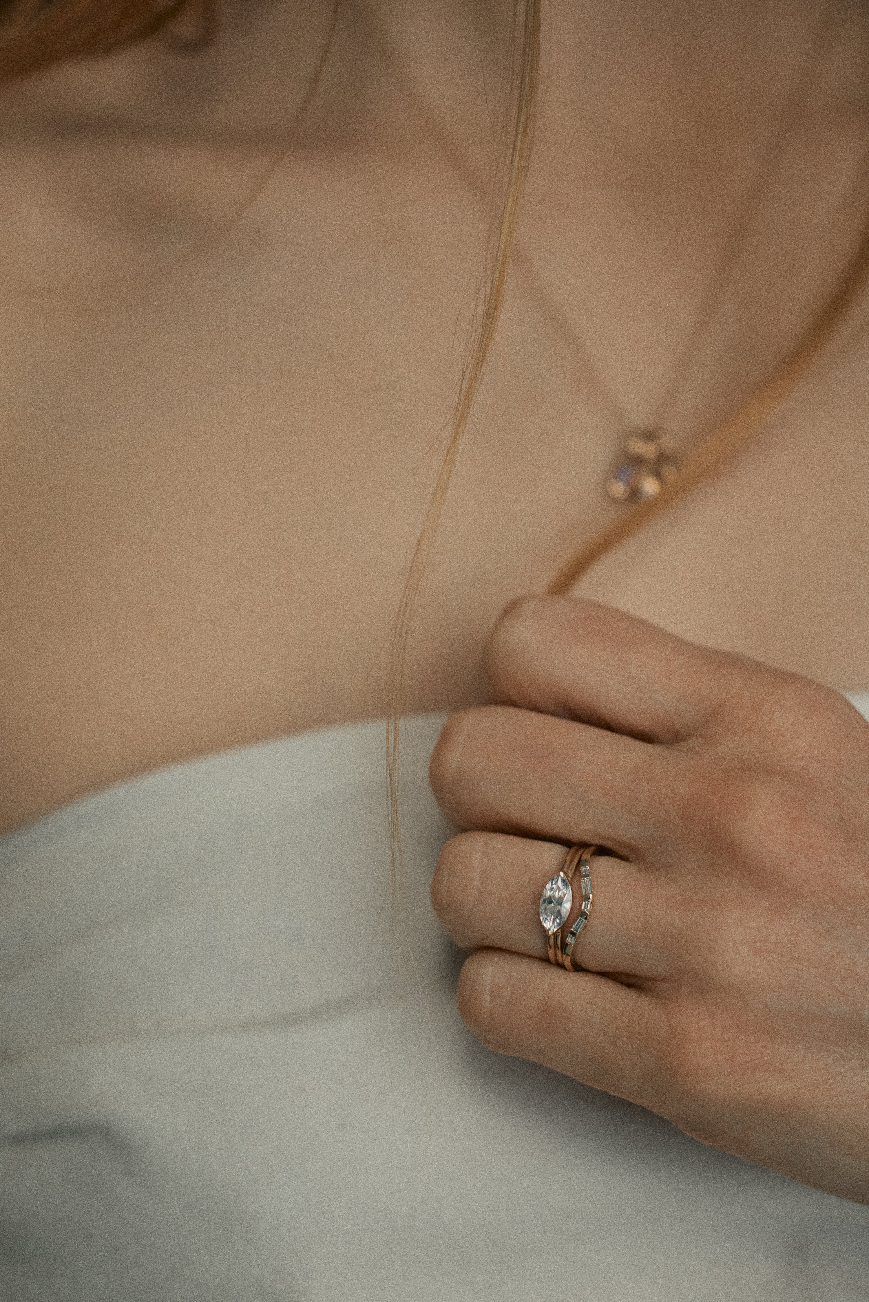 Marquise Cut Diamond Ridge Solitaire Ring - Image 5