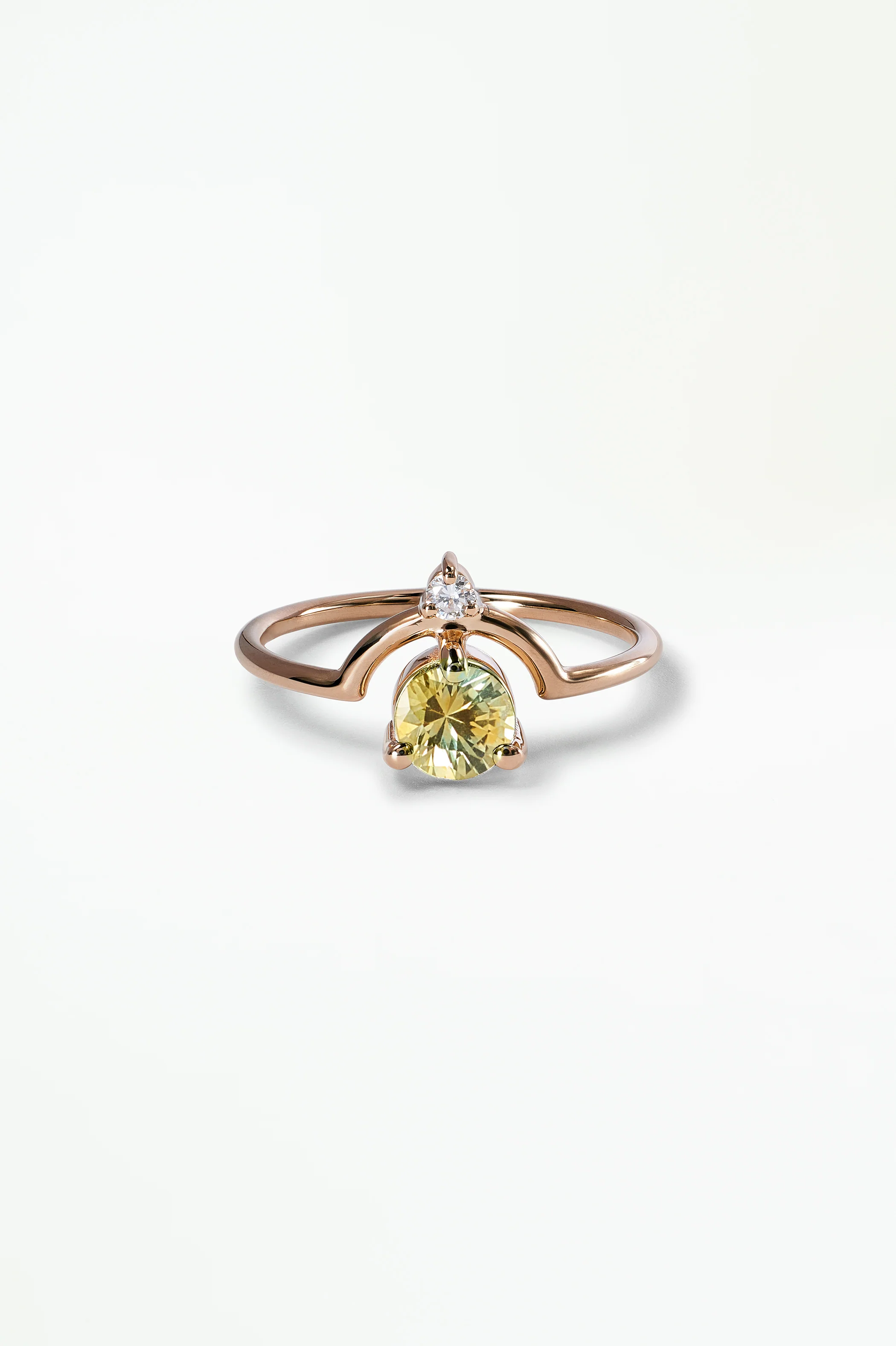 Medium Round Sapphire and Diamond Nestled Ring - Image 11