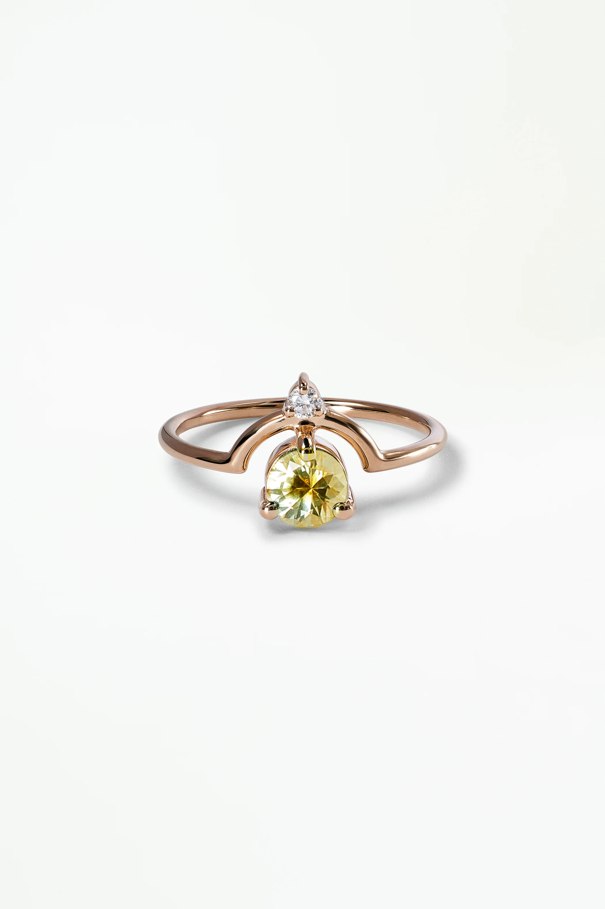 Medium Round Sapphire and Diamond Nestled Ring - Image 12