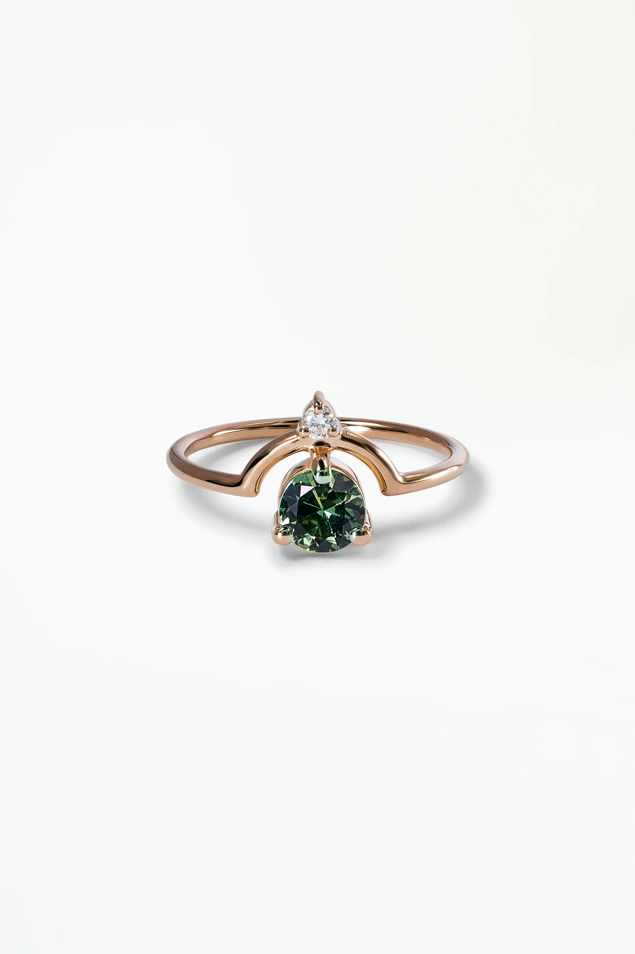 Medium Round Sapphire and Diamond Nestled Ring - Image 15