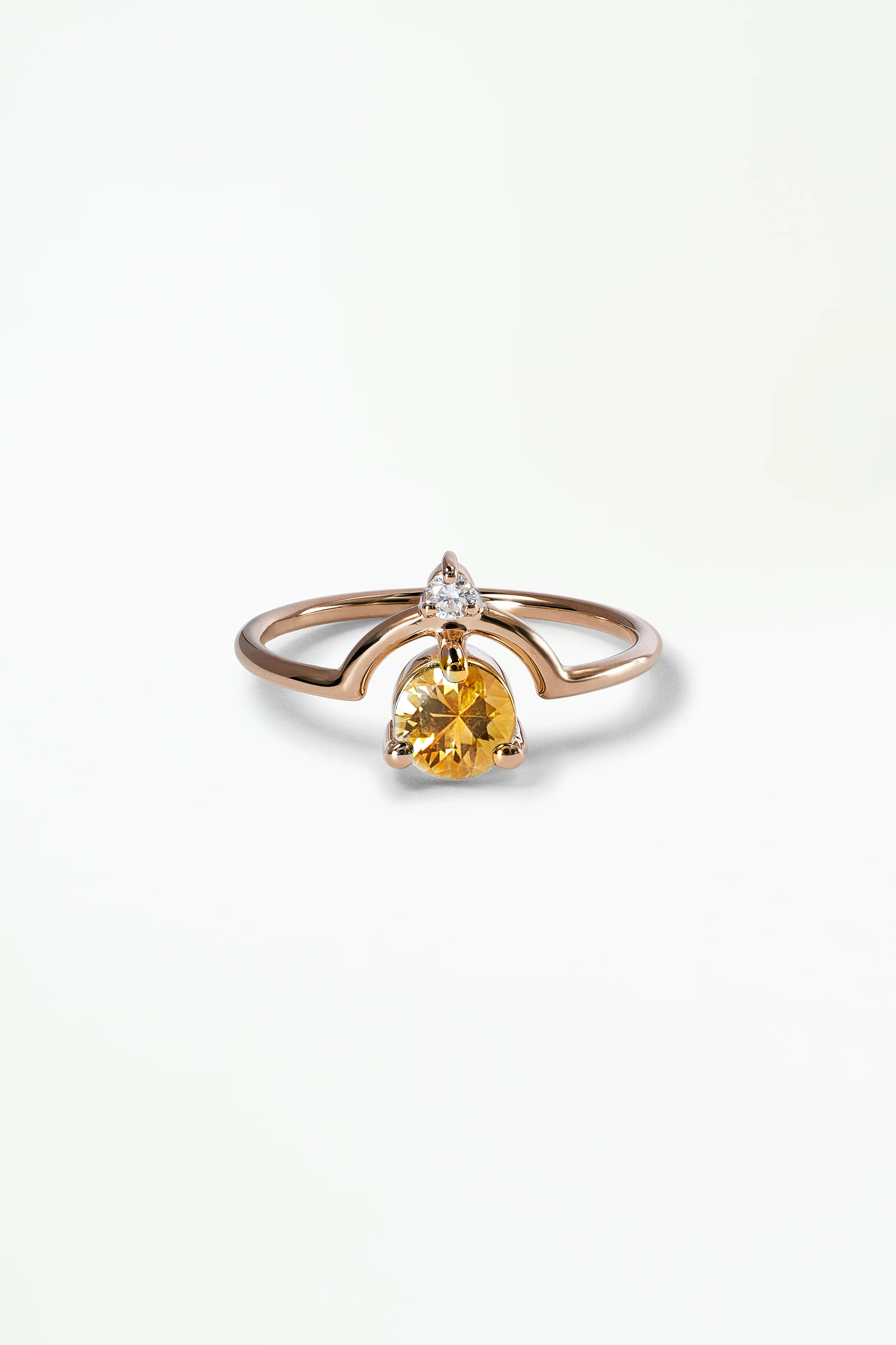Medium Round Sapphire and Diamond Nestled Ring - Image 16