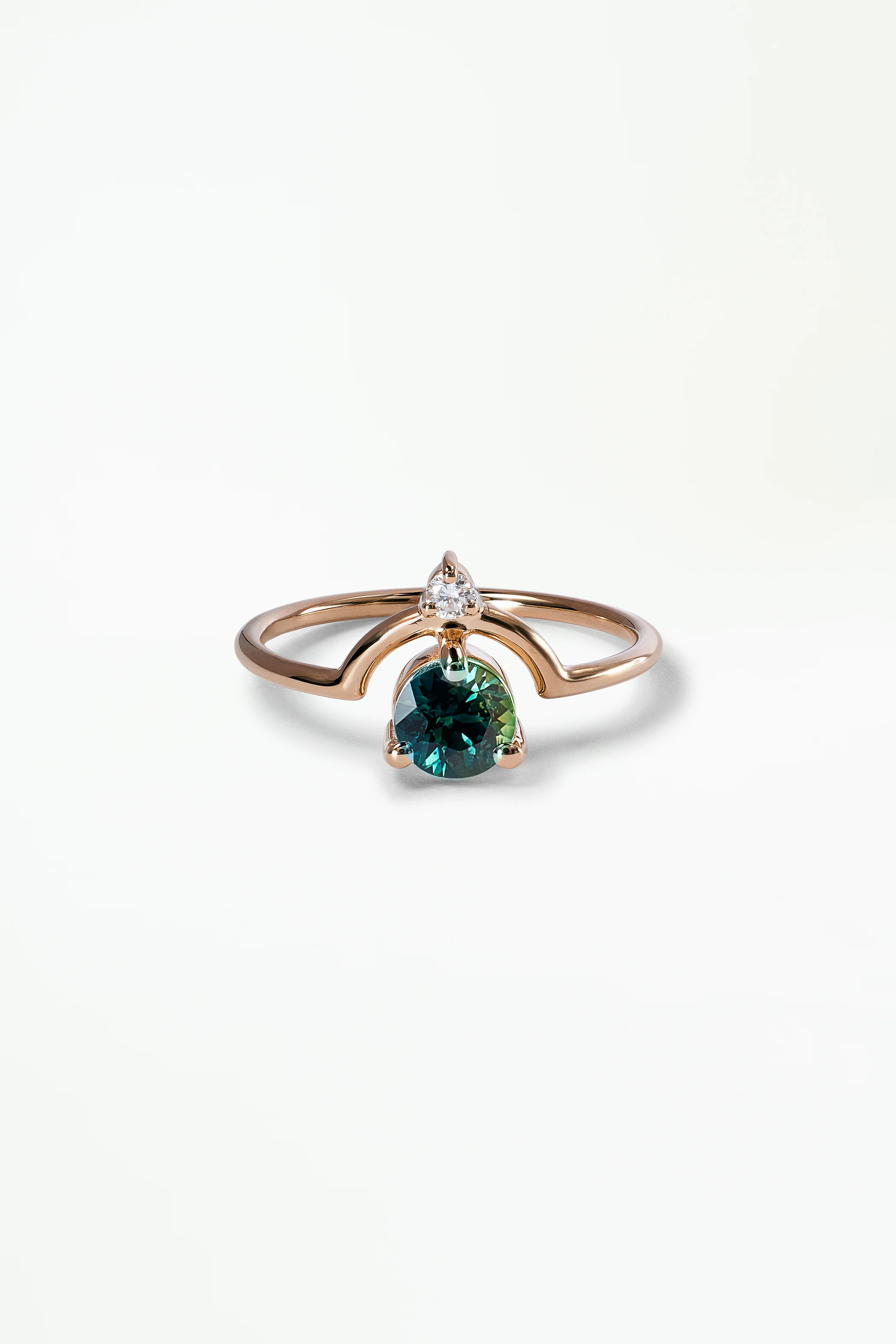 Medium Round Sapphire and Diamond Nestled Ring - Image 18