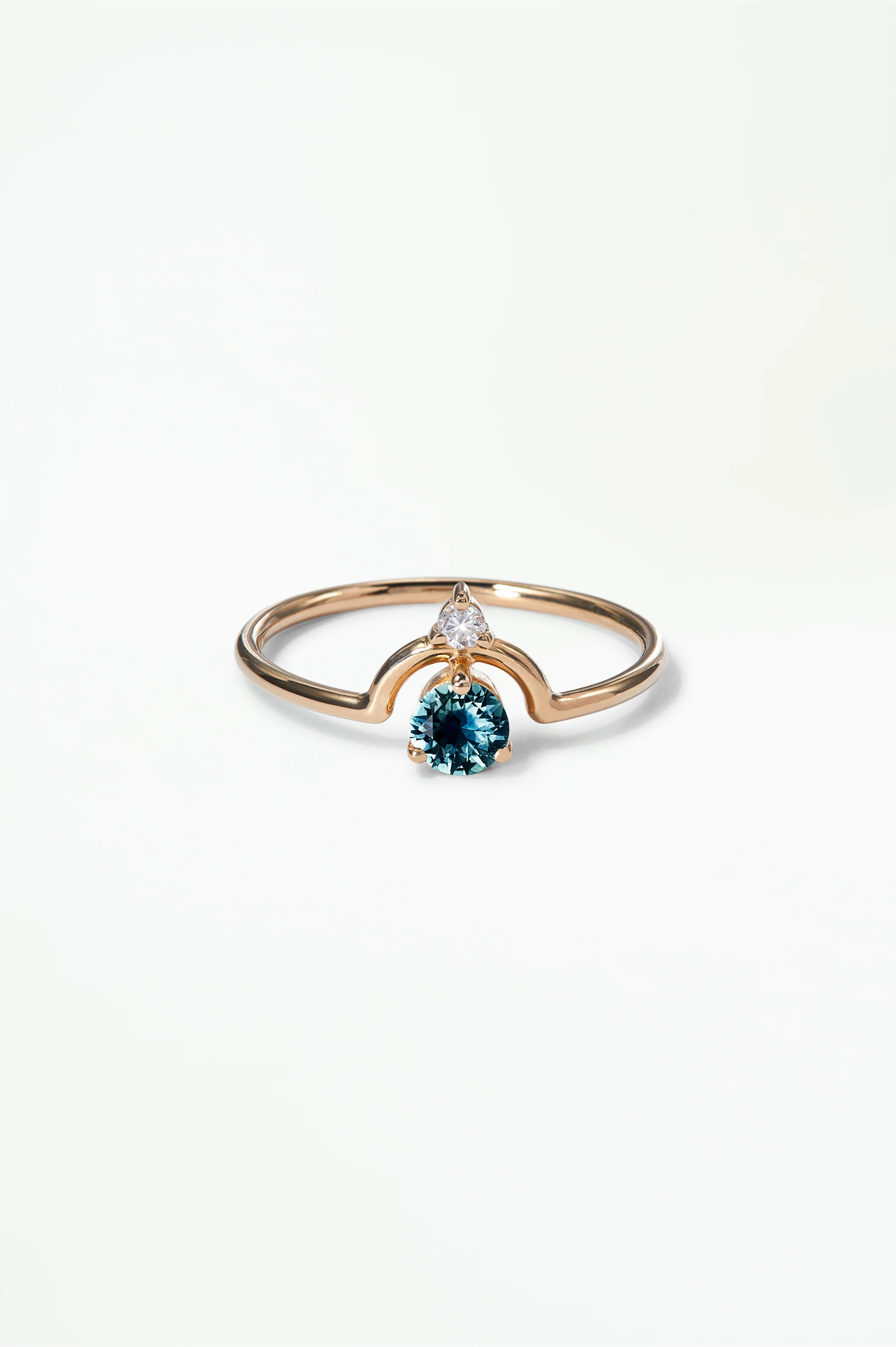 Medium Round Sapphire and Diamond Nestled Ring - Image 21