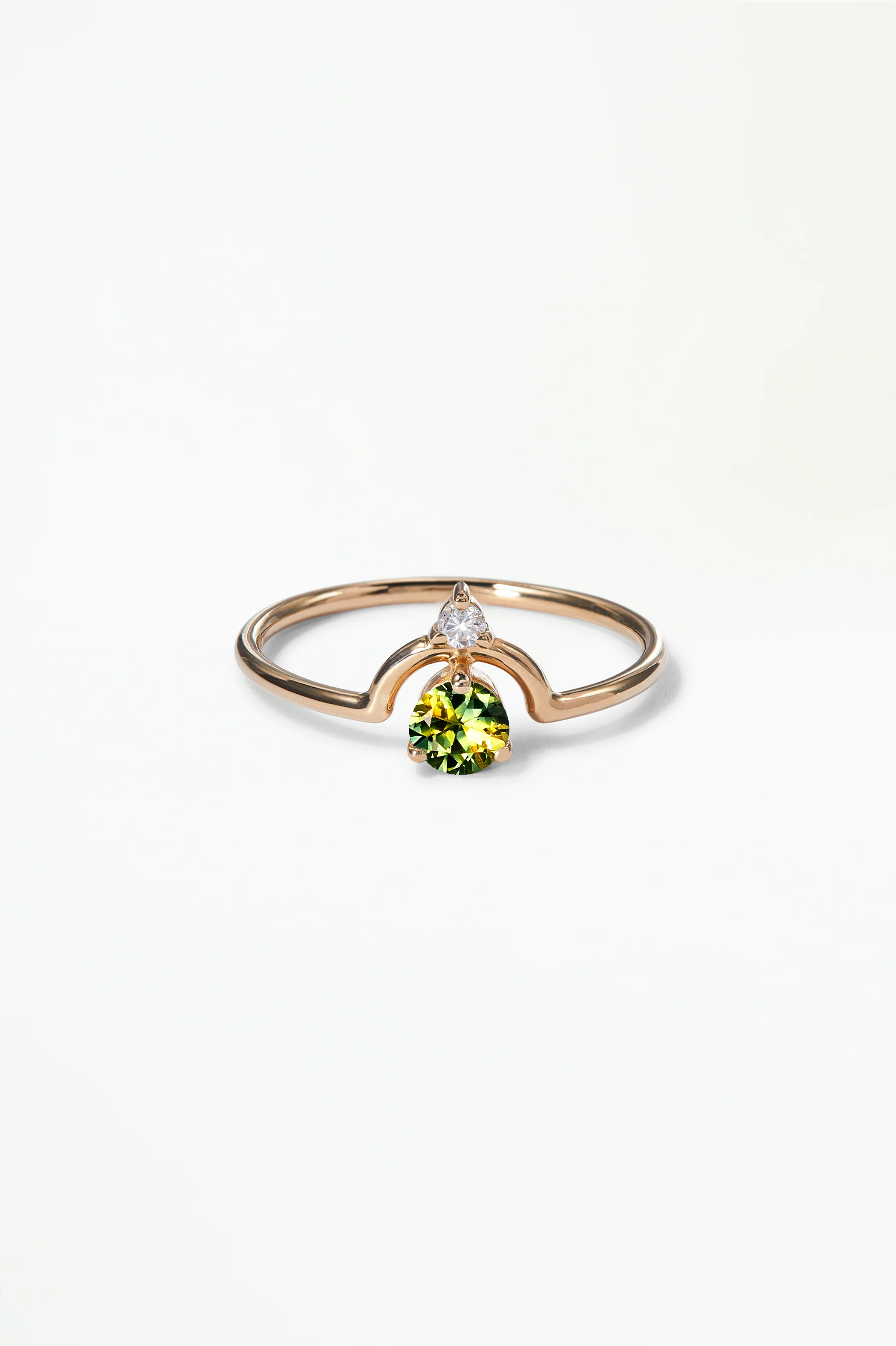 Medium Round Sapphire and Diamond Nestled Ring - Image 22