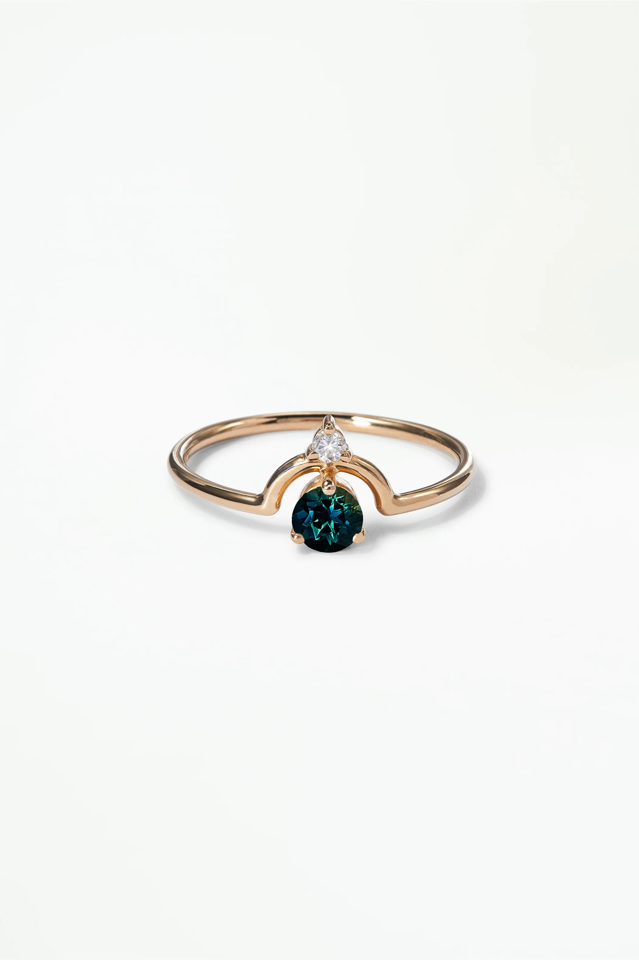 Medium Round Sapphire and Diamond Nestled Ring - Image 23