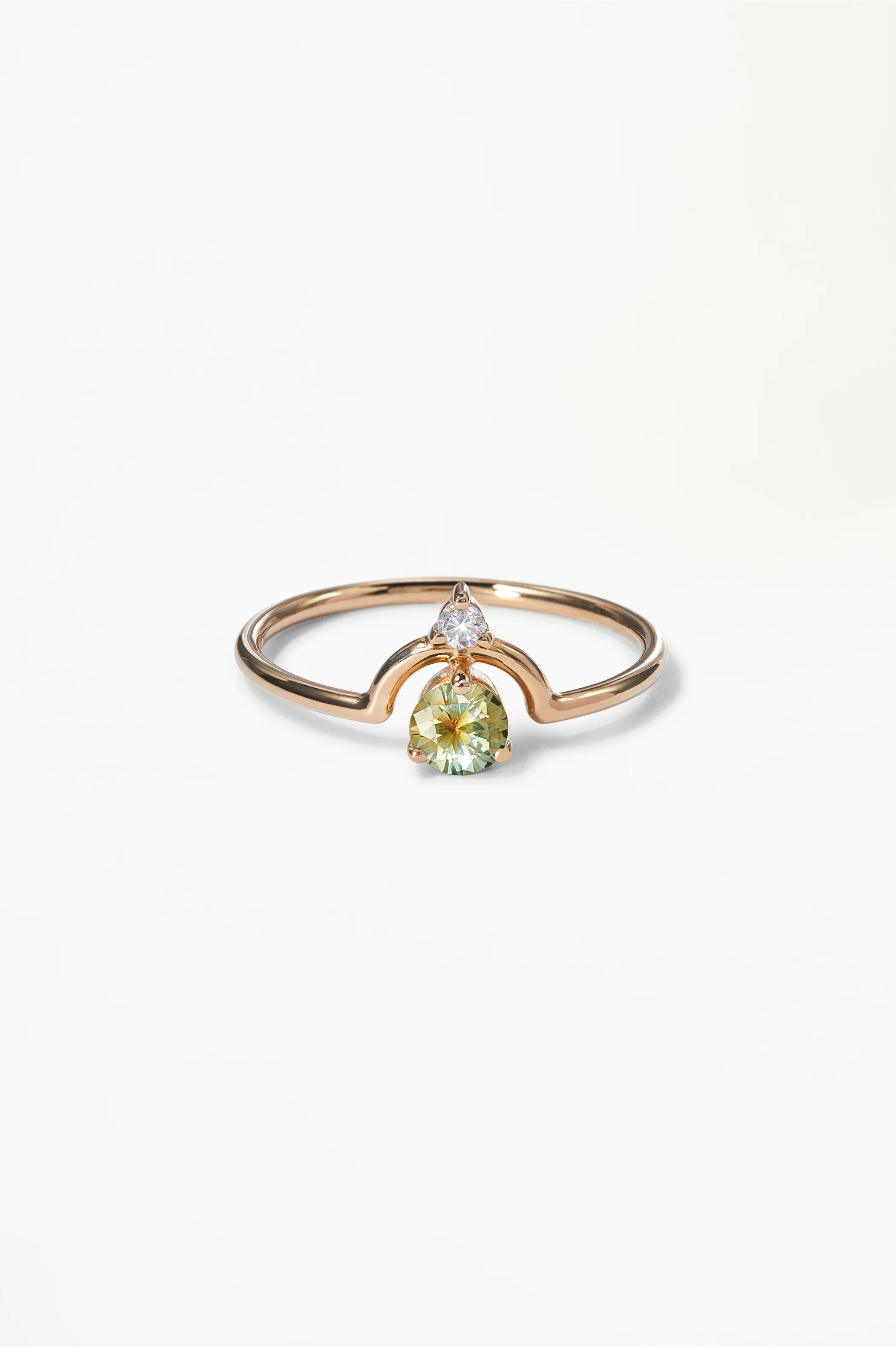 Medium Round Sapphire and Diamond Nestled Ring - Image 25