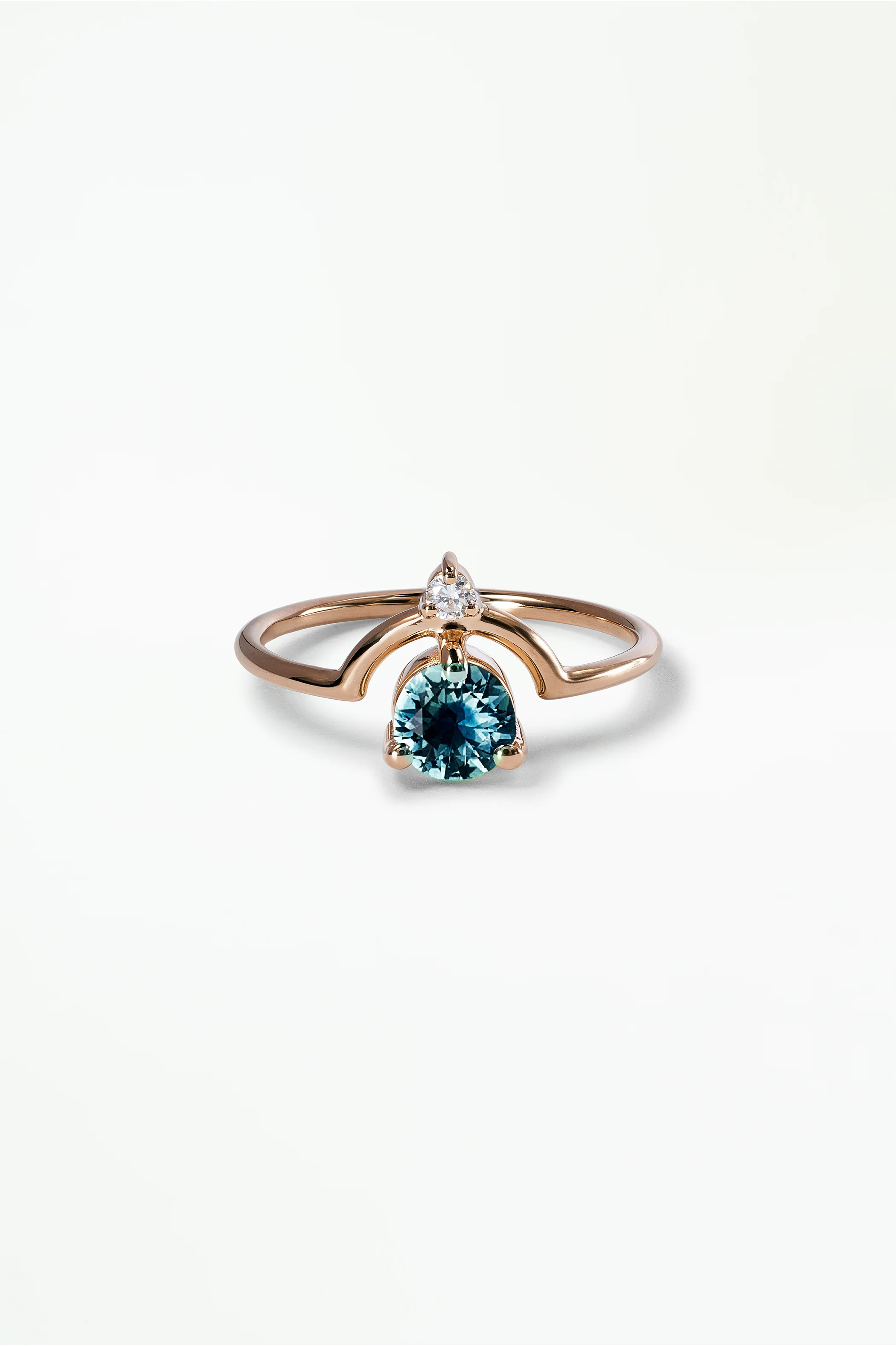 Medium Round Sapphire and Diamond Nestled Ring - Image 28
