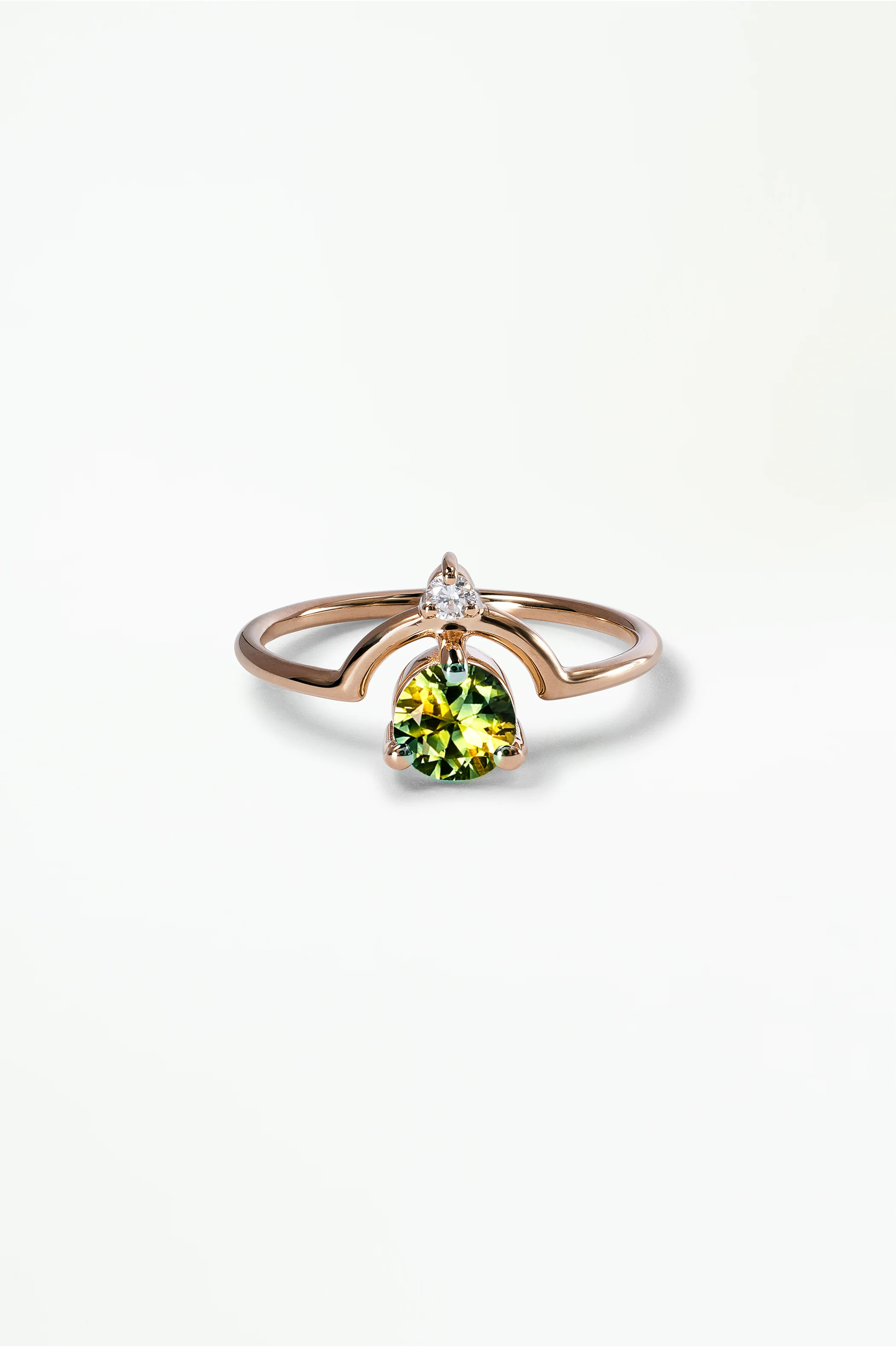 Medium Round Sapphire and Diamond Nestled Ring - Image 29