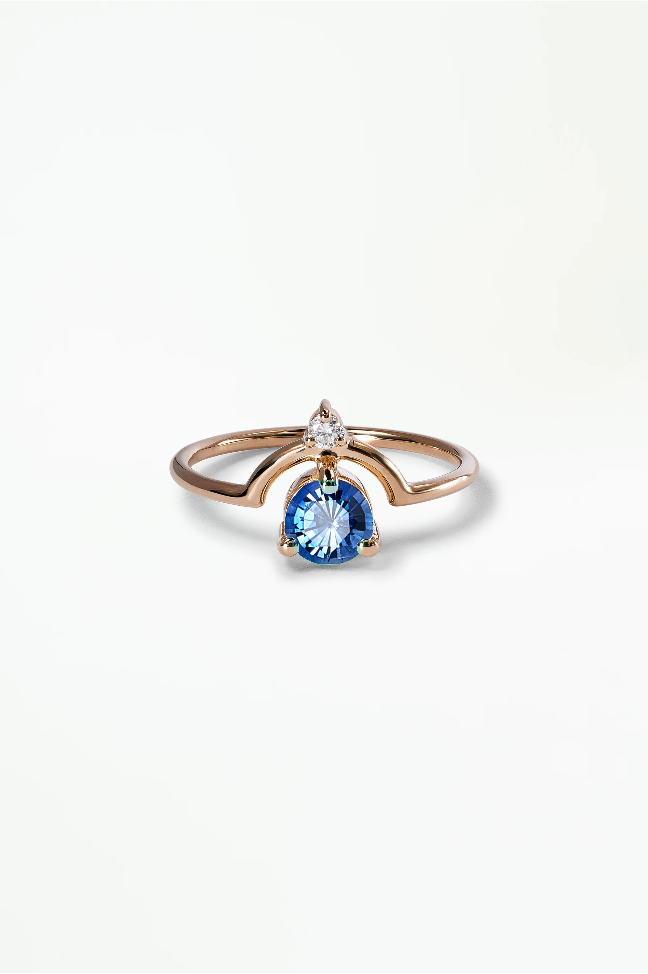Medium Round Sapphire and Diamond Nestled Ring - Image 34