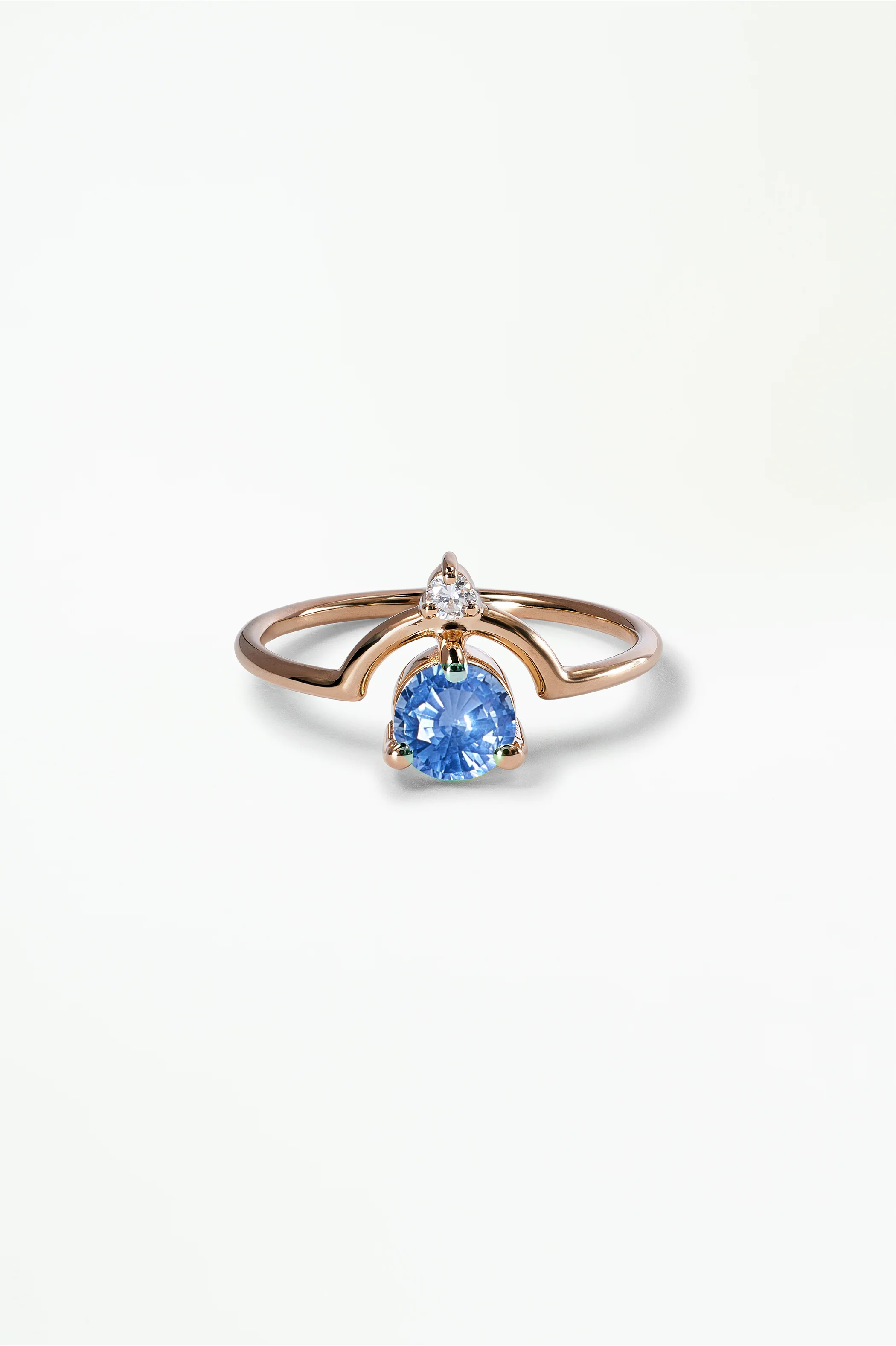 Medium Round Sapphire and Diamond Nestled Ring - Image 35