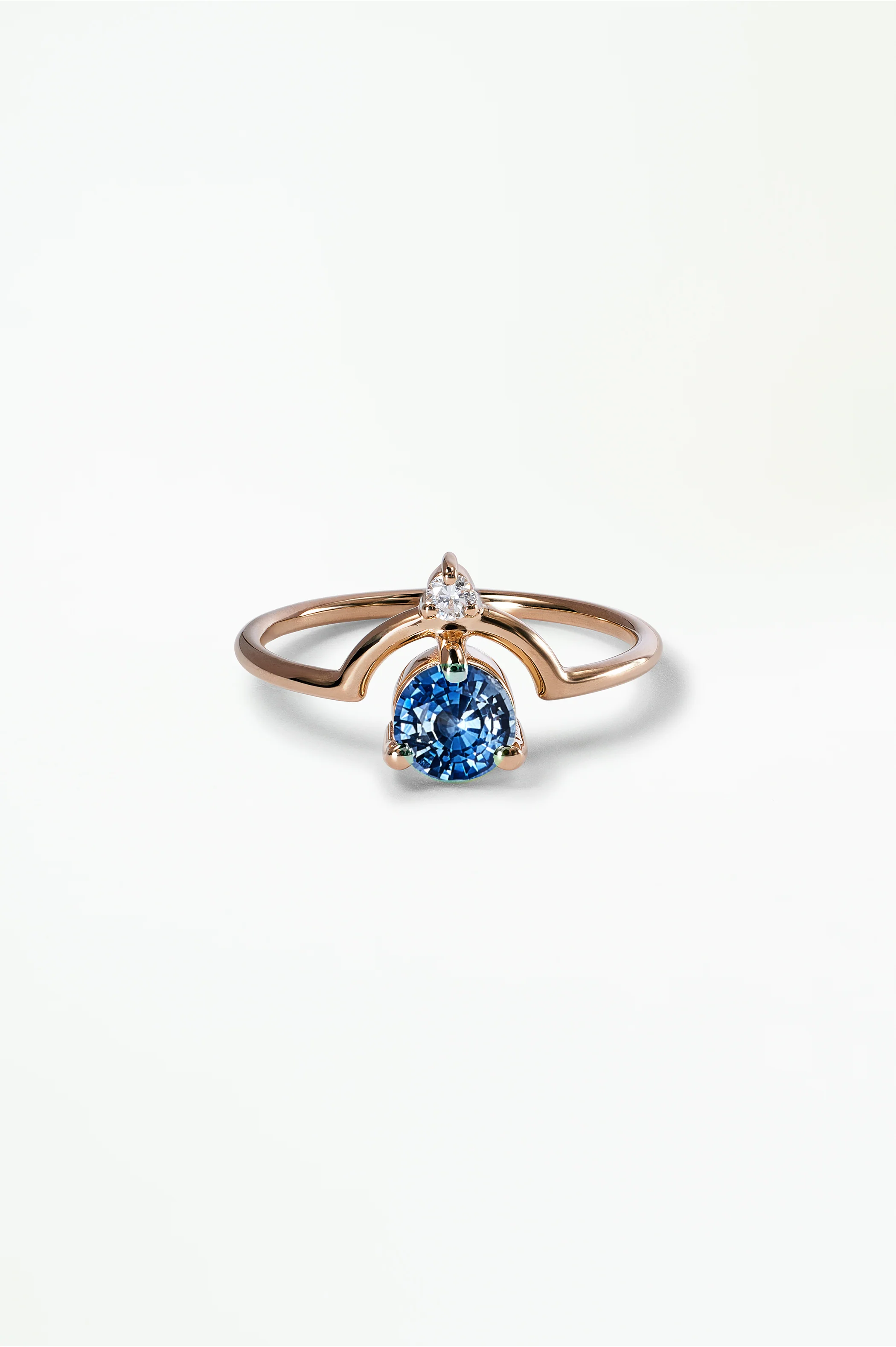 Medium Round Sapphire and Diamond Nestled Ring - Image 36