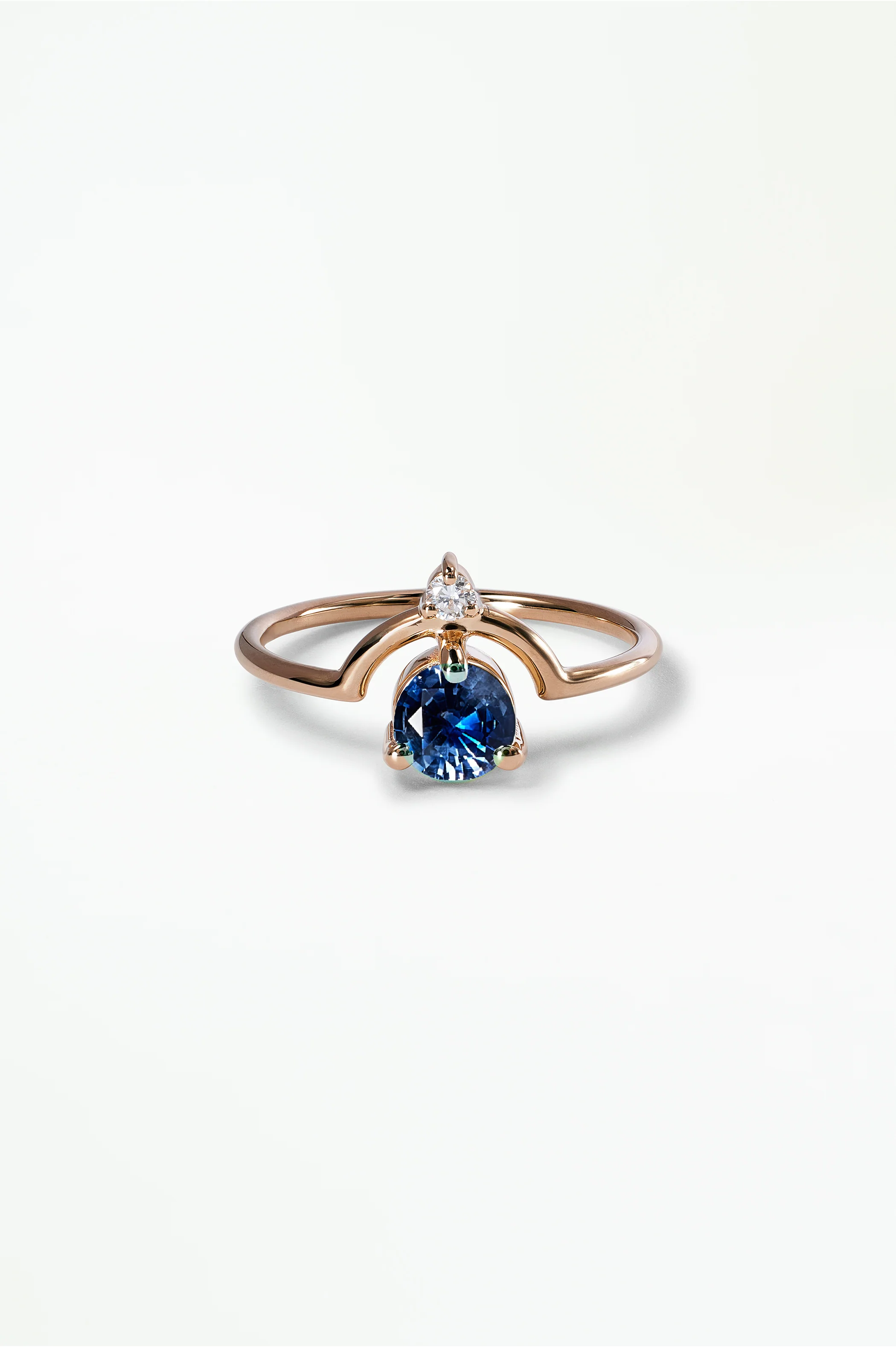 Medium Round Sapphire and Diamond Nestled Ring - Image 37