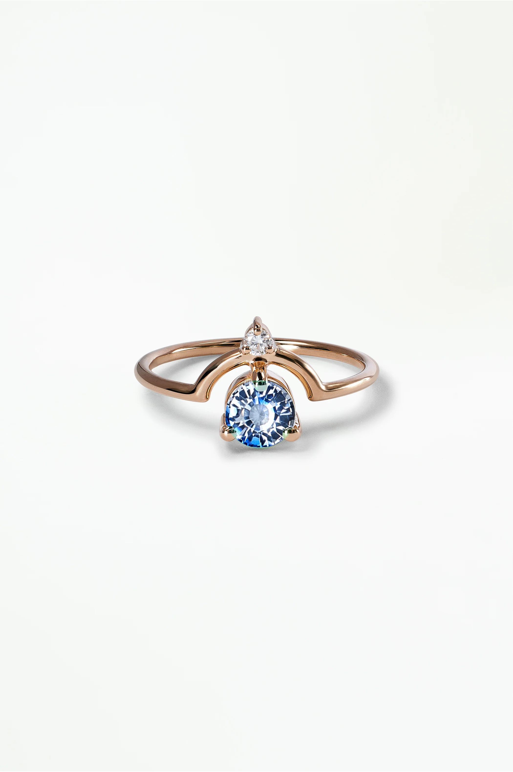 Medium Round Sapphire and Diamond Nestled Ring - Image 40