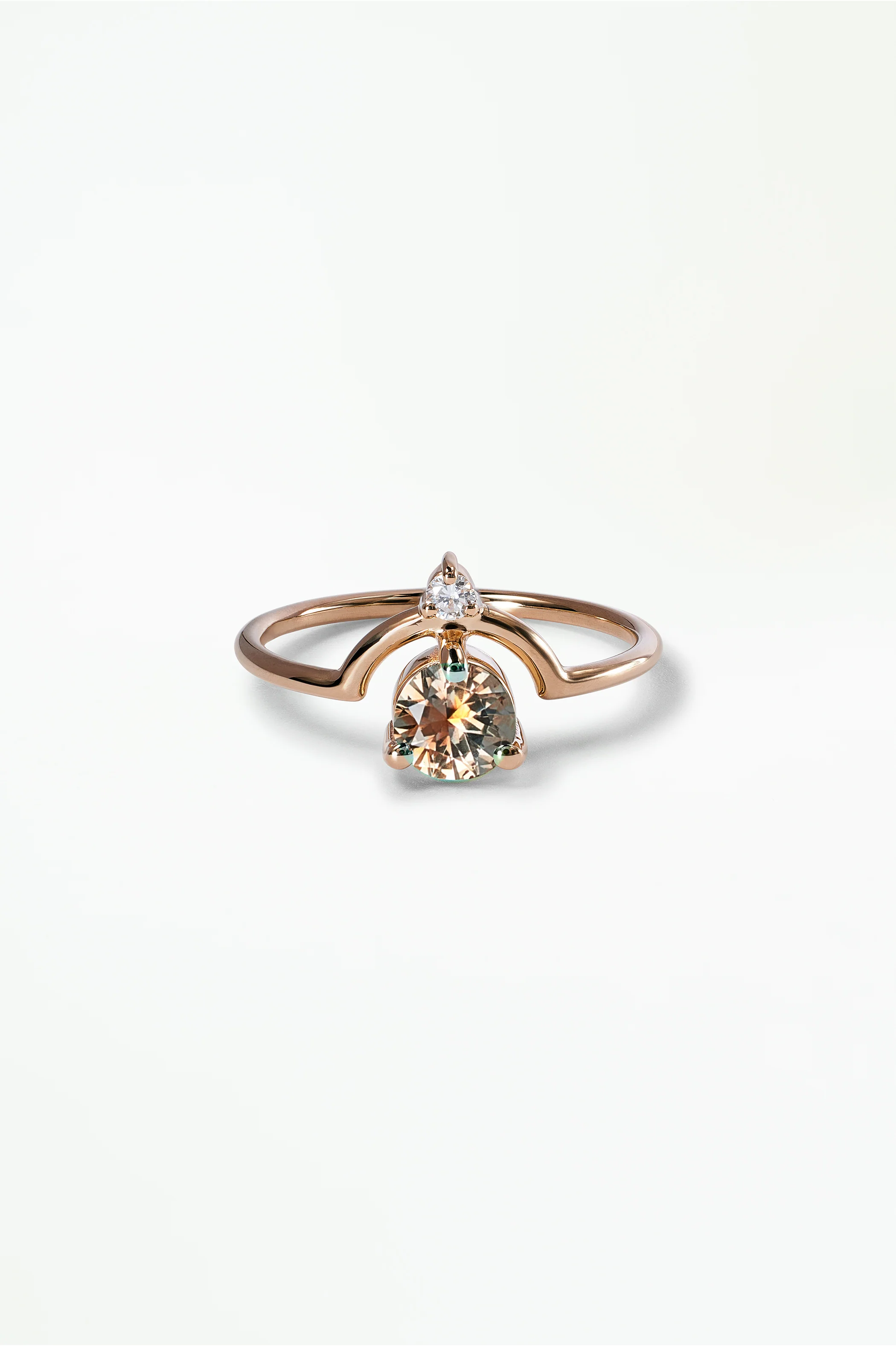 Medium Round Sapphire and Diamond Nestled Ring - Image 44