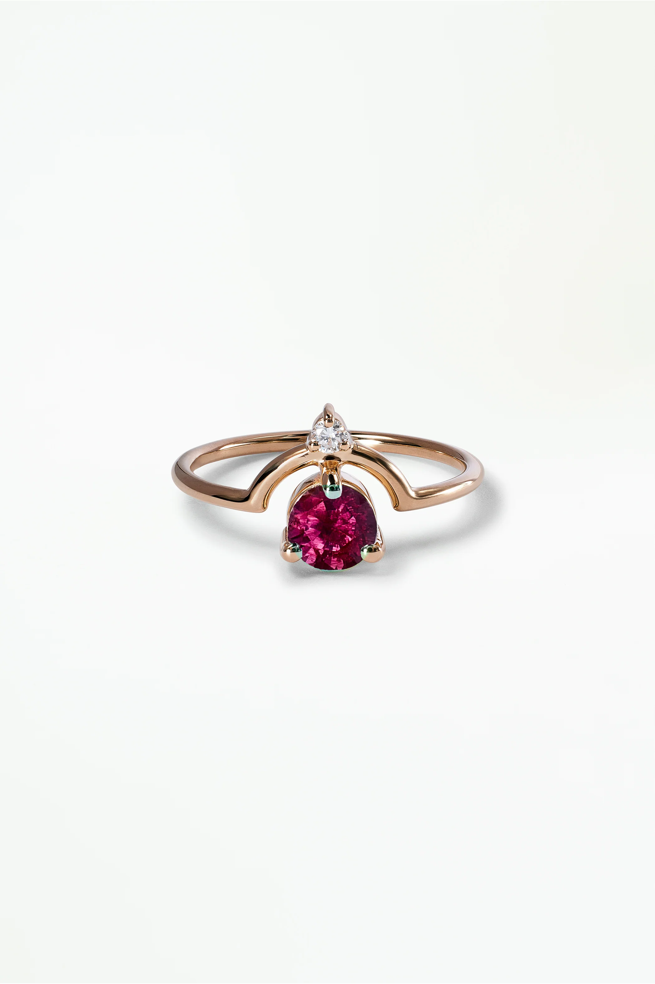 Medium Round Sapphire and Diamond Nestled Ring - Image 45