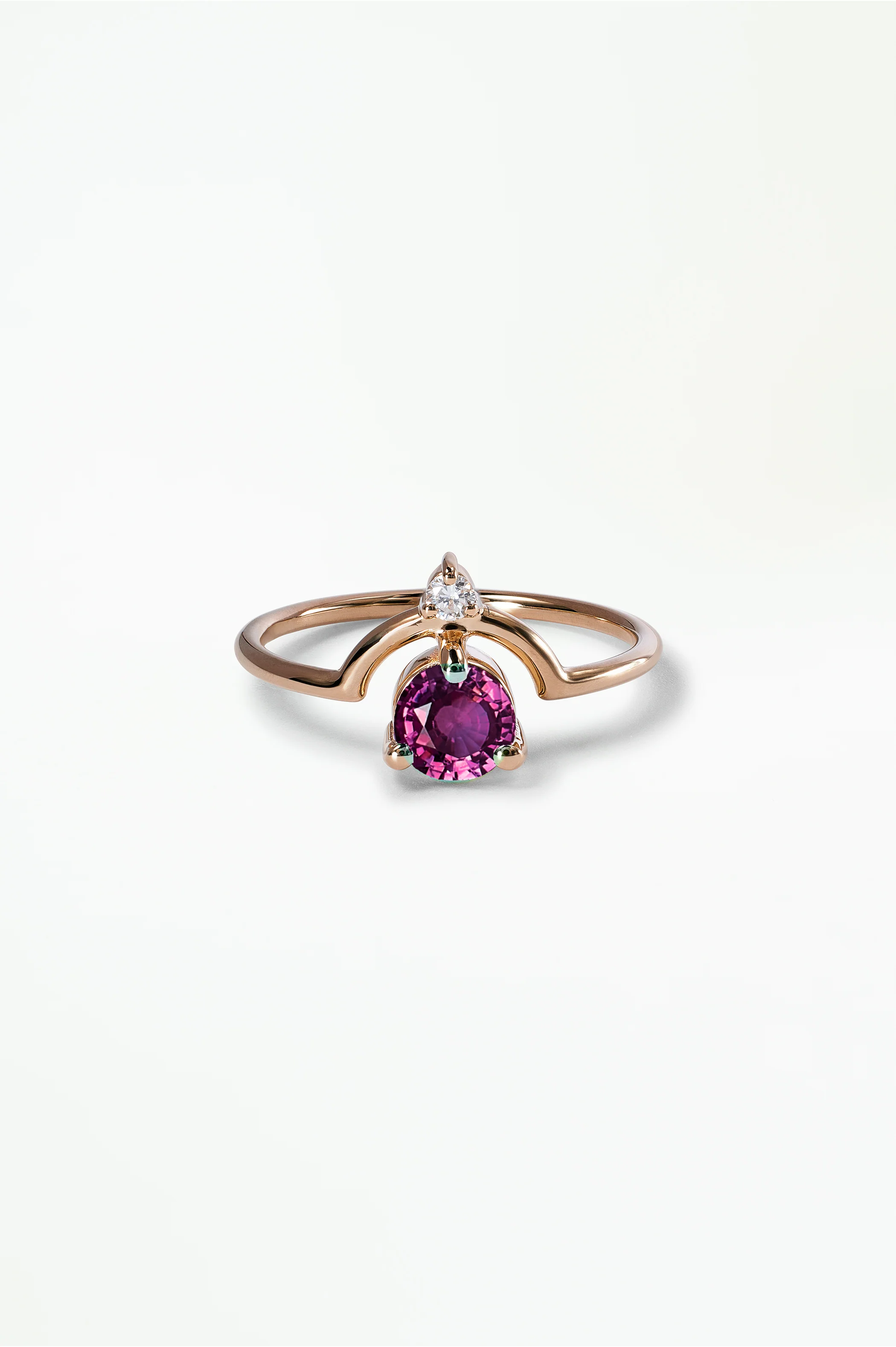 Medium Round Sapphire and Diamond Nestled Ring - Image 46