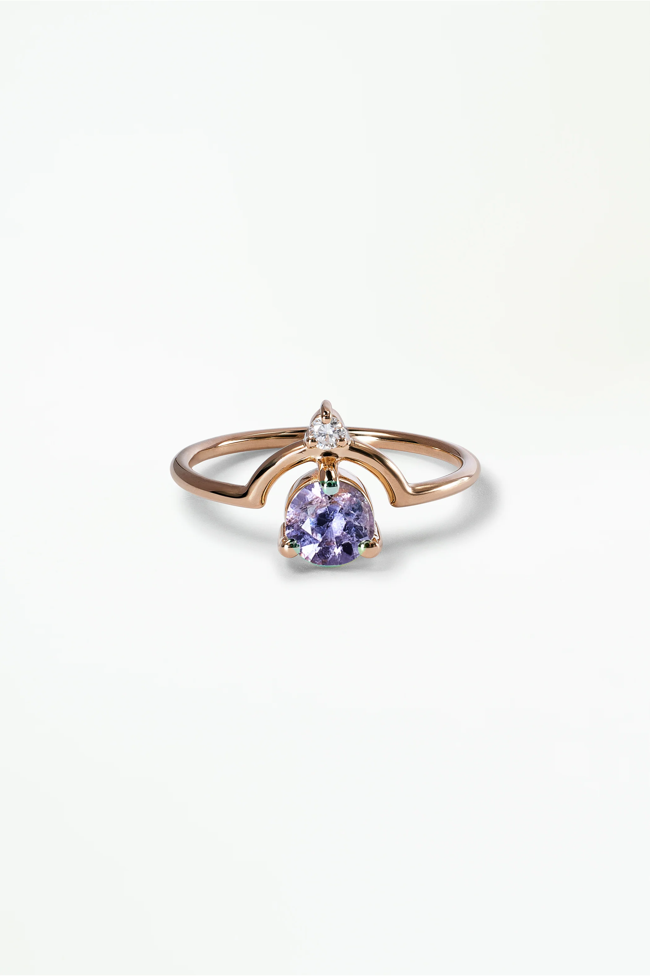 Medium Round Sapphire and Diamond Nestled Ring - Image 47