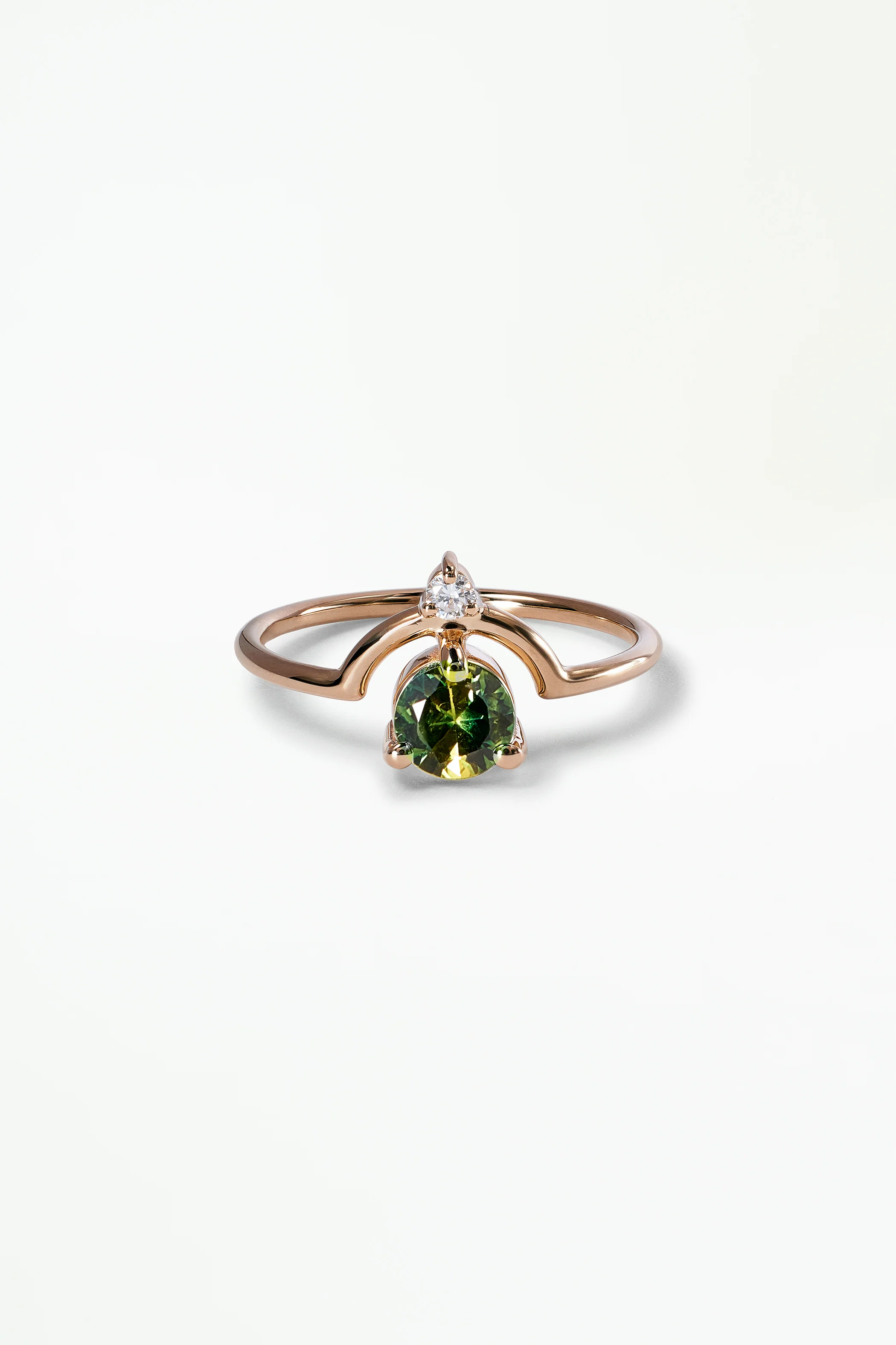 Medium Round Sapphire and Diamond Nestled Ring - Image 7
