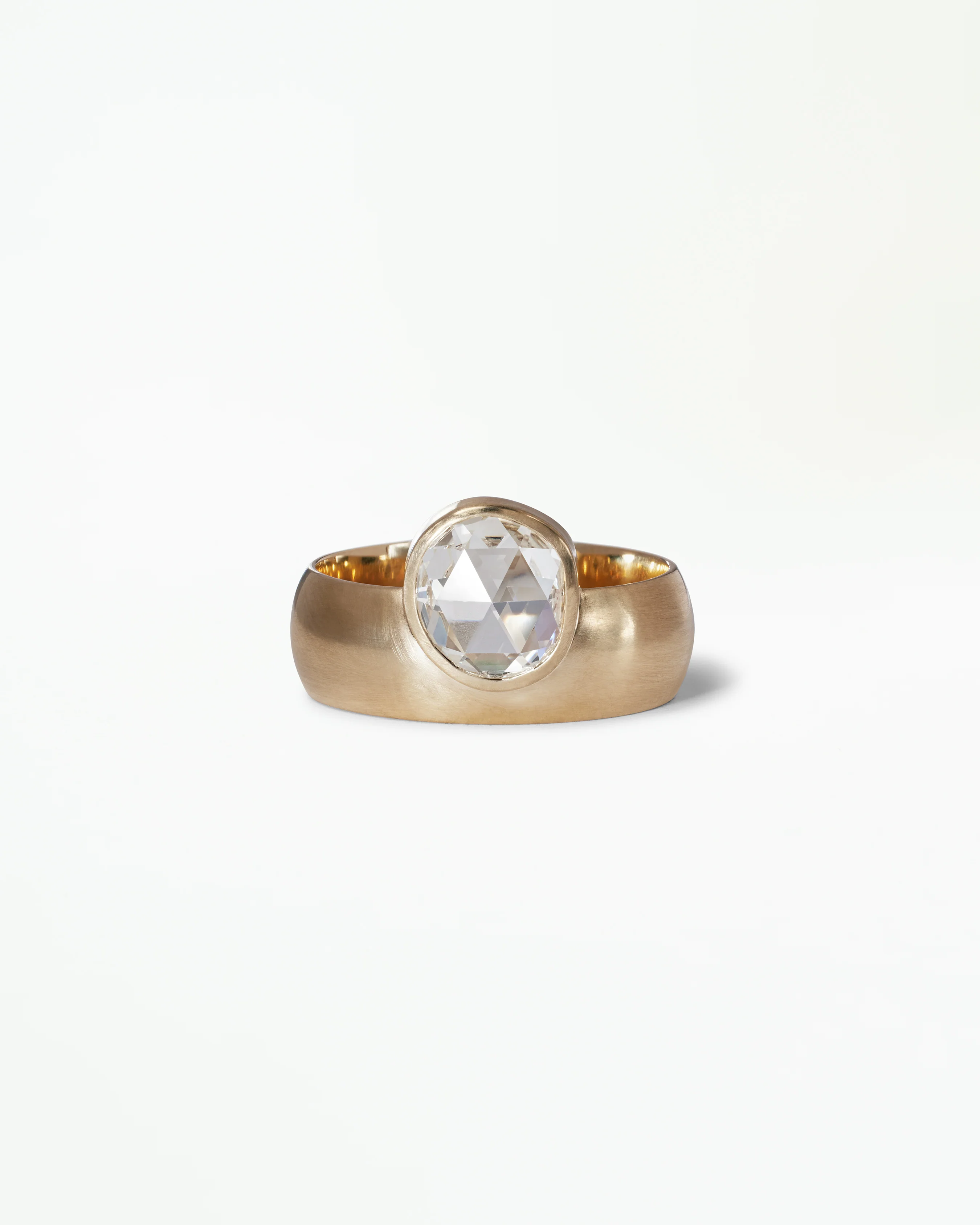 One of a Kind Antique Rose Cut Diamond Monolith Ring