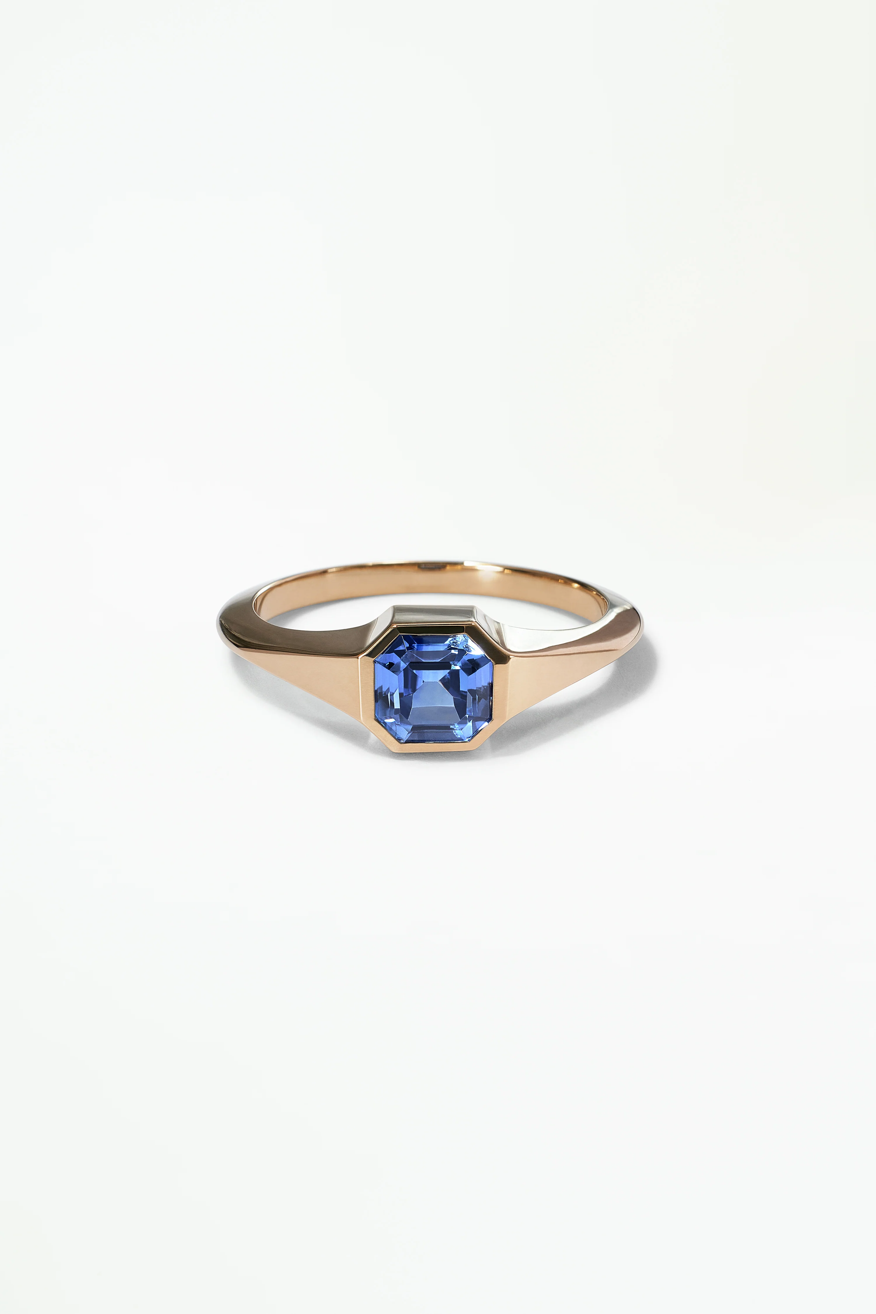 One of a Kind Asscher Cut Sapphire Signet Ring No. 42