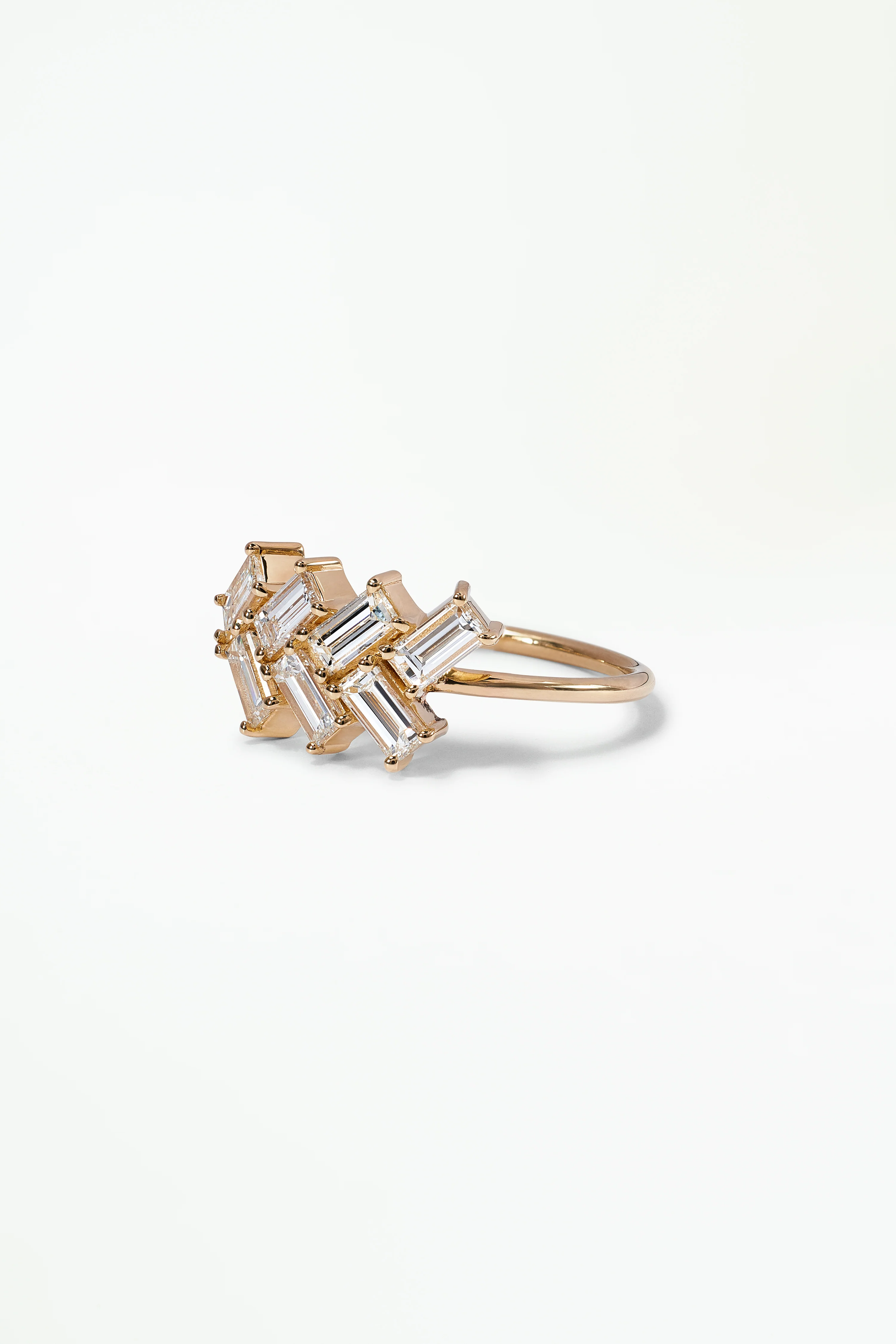 One of a Kind Baguette Cut Diamond Mosaic Ring No. 28 - Image 3