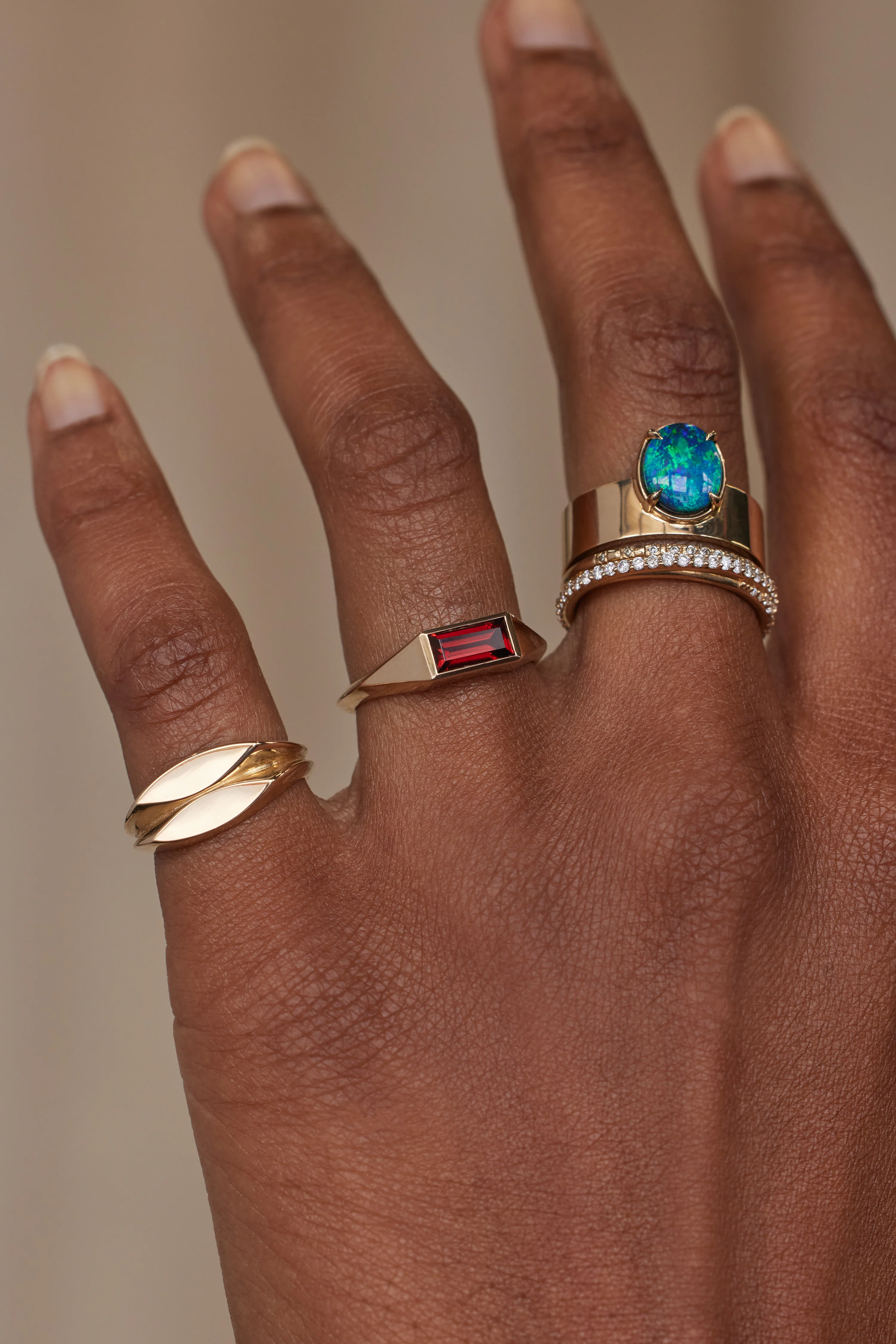 One of a Kind Baguette Cut Garnet Signet Ring No. 55 - Image 2